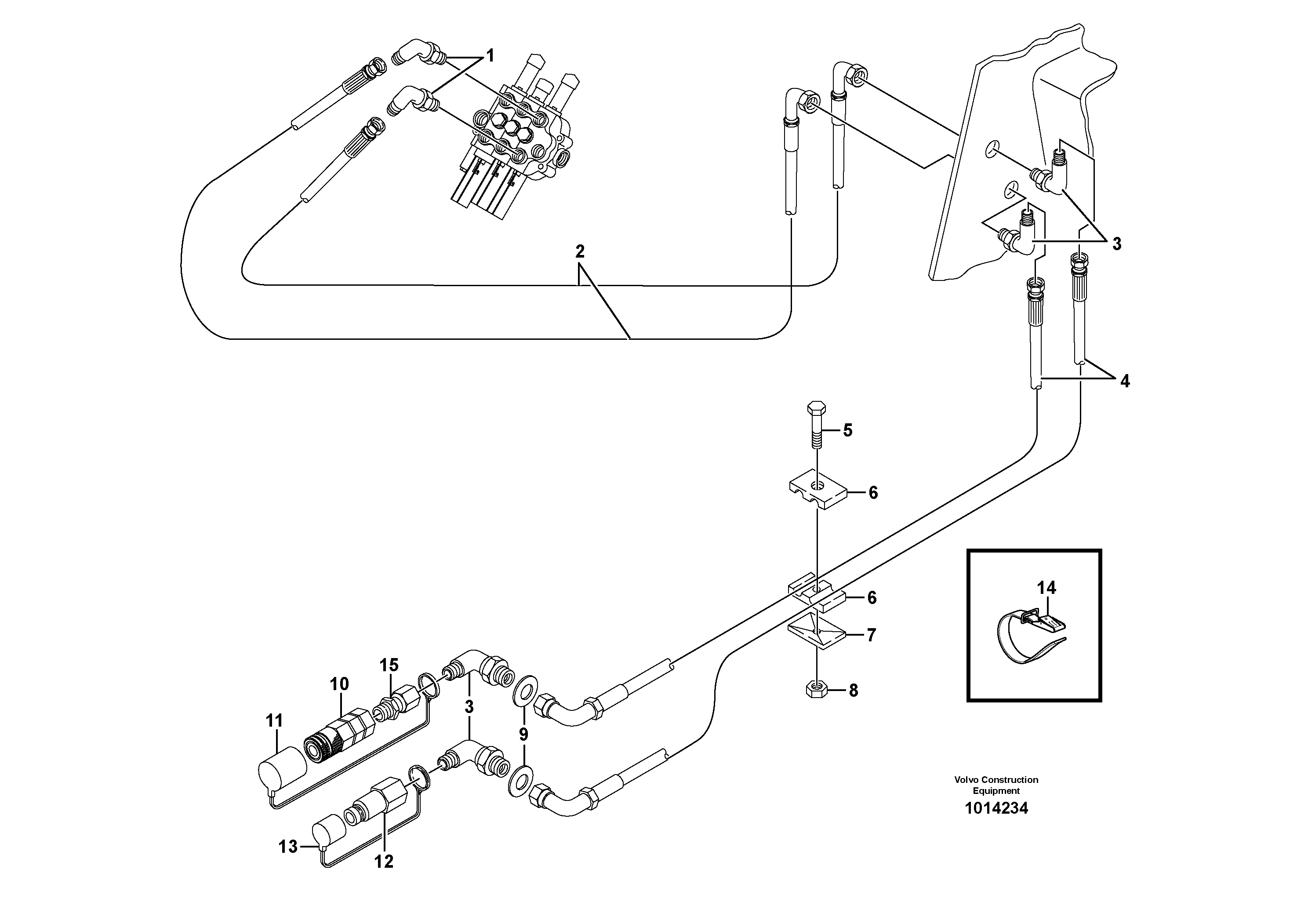 Auxiliary hydraulic circuit — volvo parts diagram