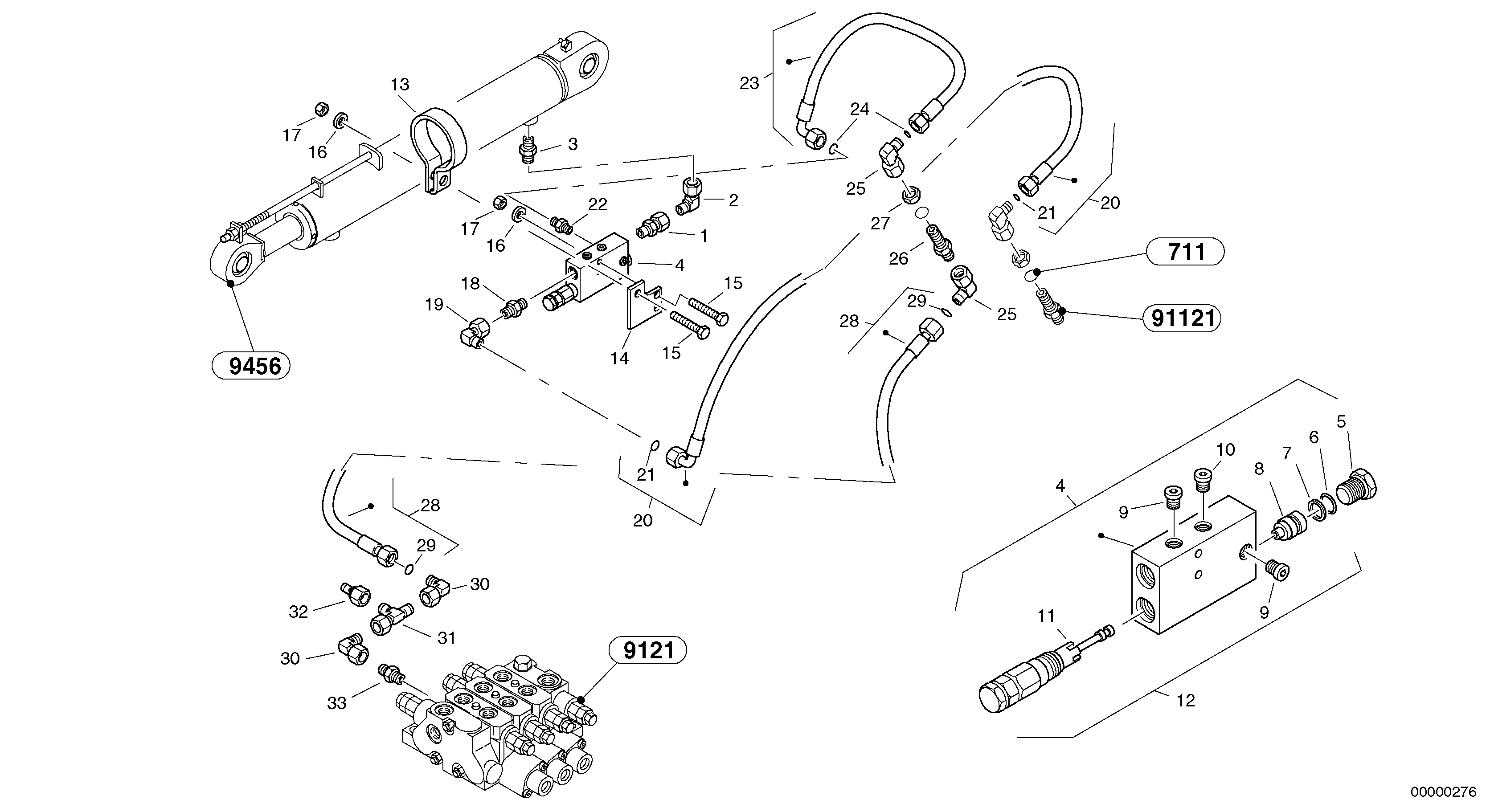 Line fracture safety - Tilt — volvo parts diagram