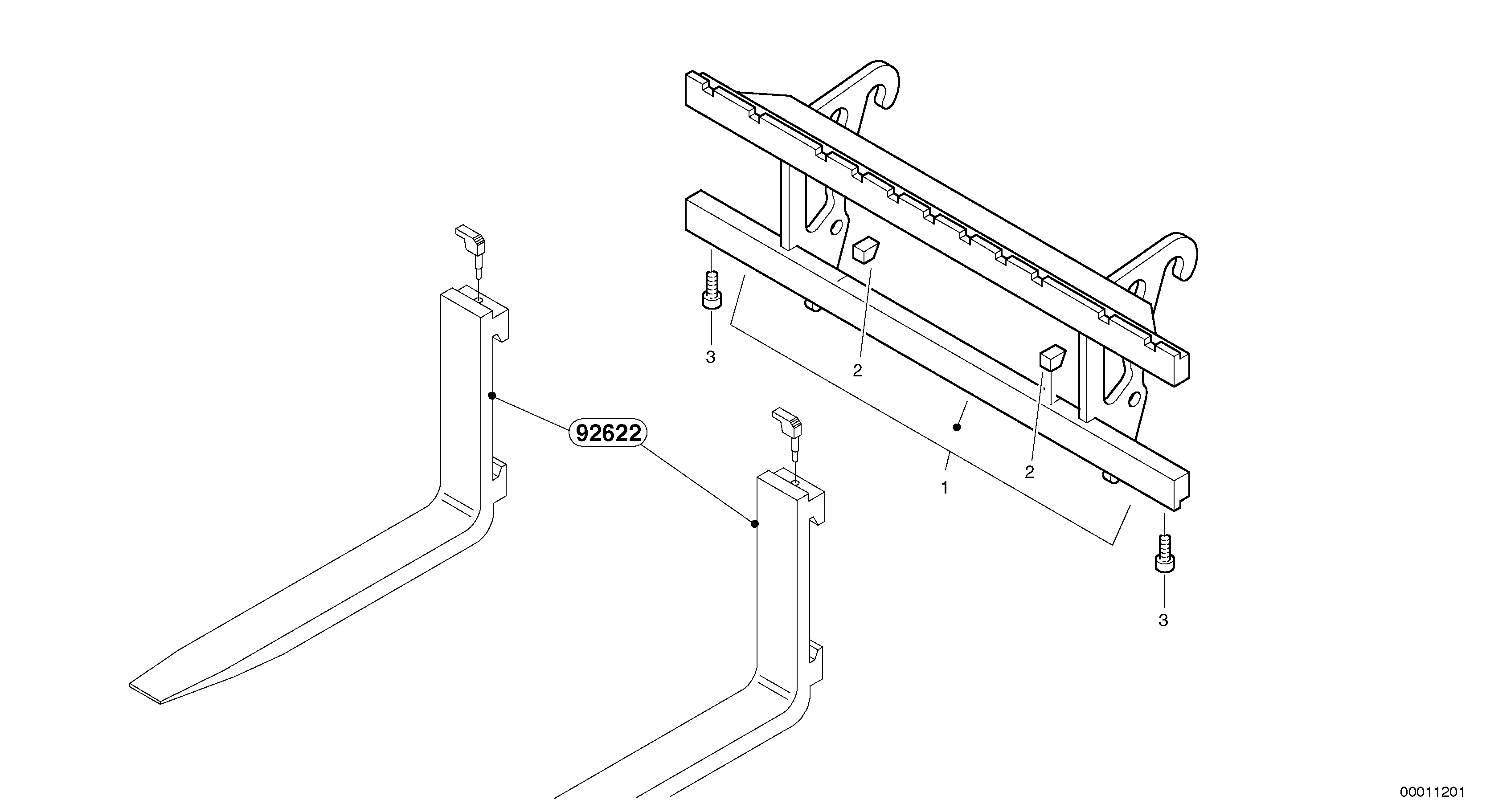 Fork lift attachment support — volvo parts diagram