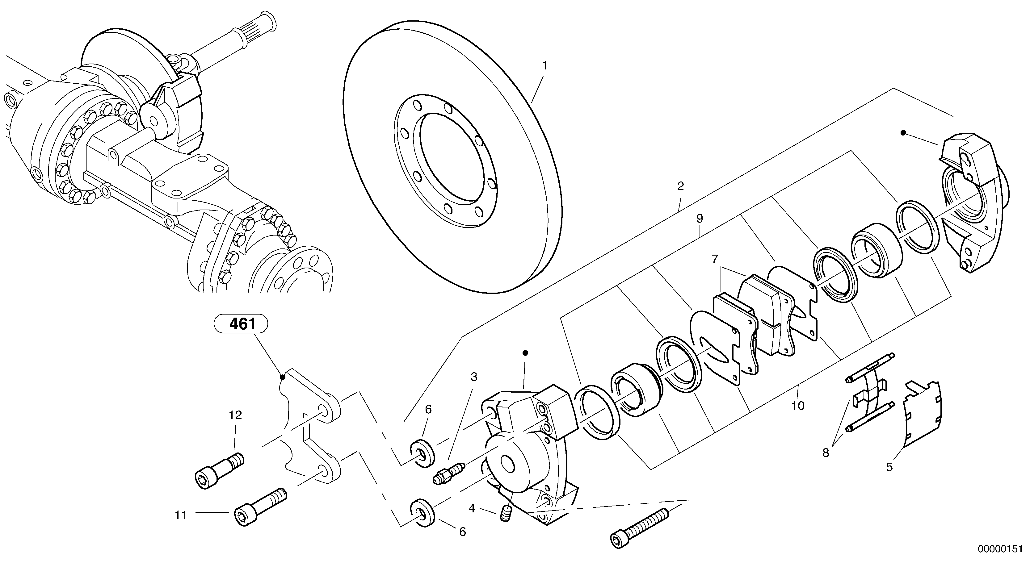 Central brake — volvo parts diagram
