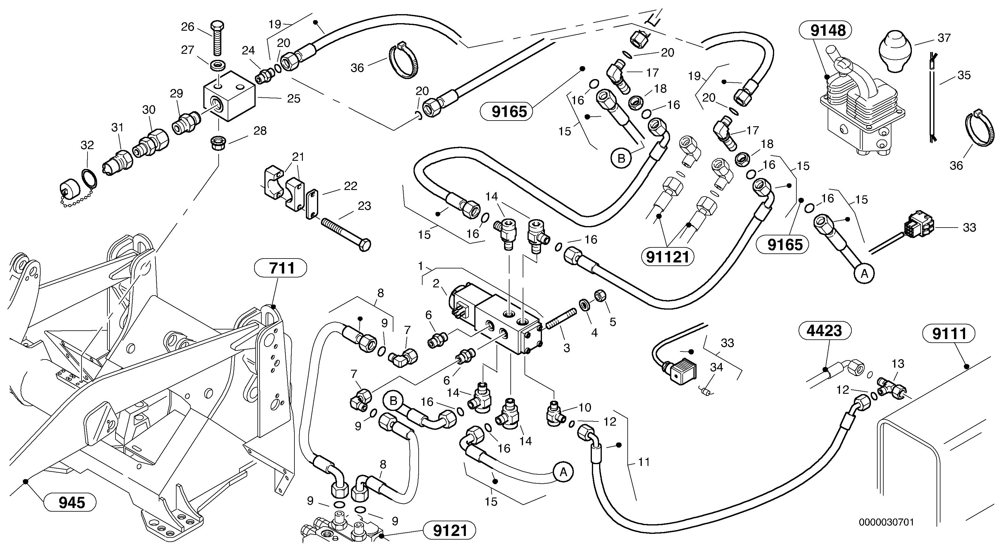 Hydraulic function - Nr. 4 — volvo parts diagram
