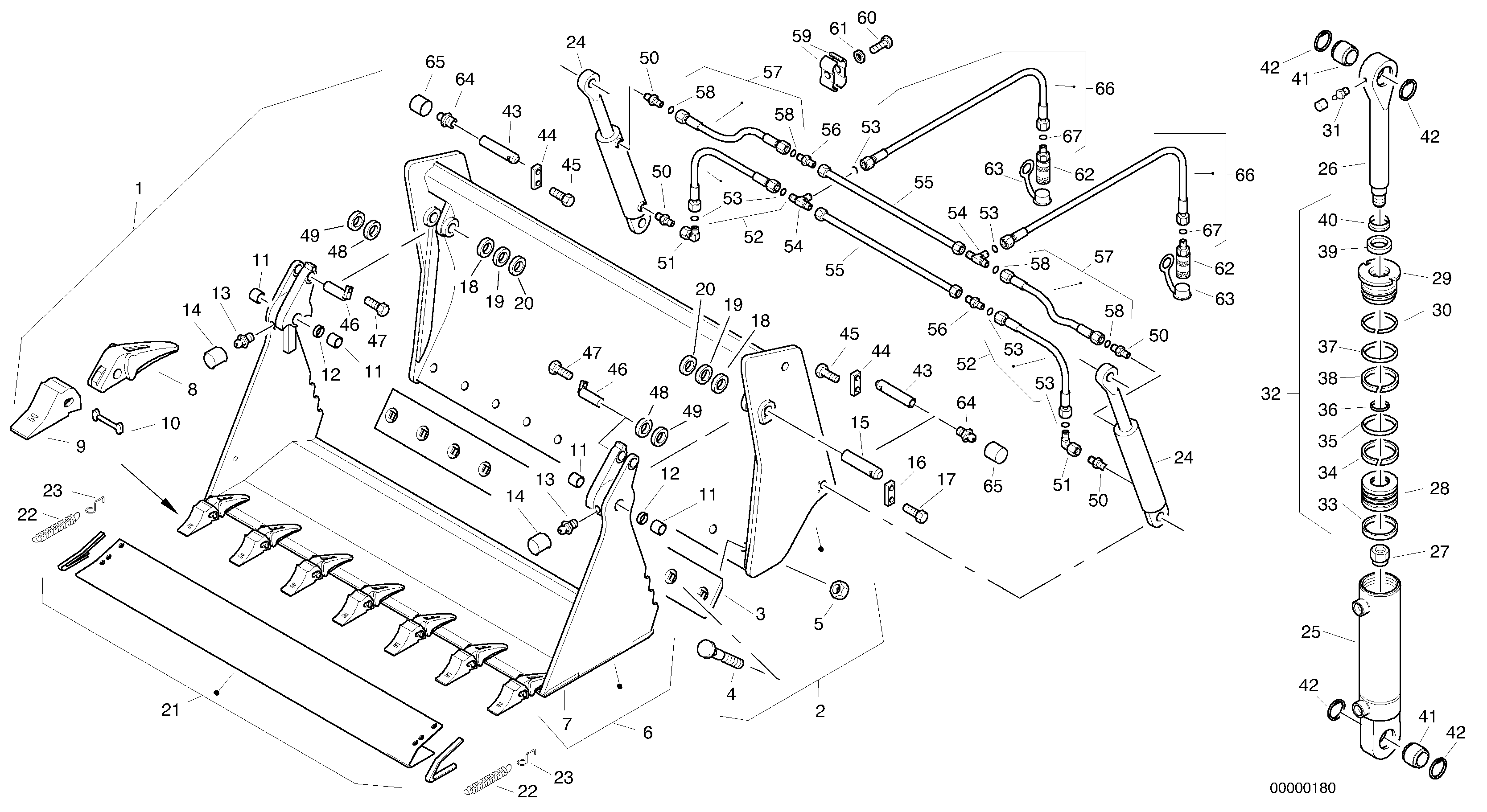 Combined bucket — volvo parts diagram