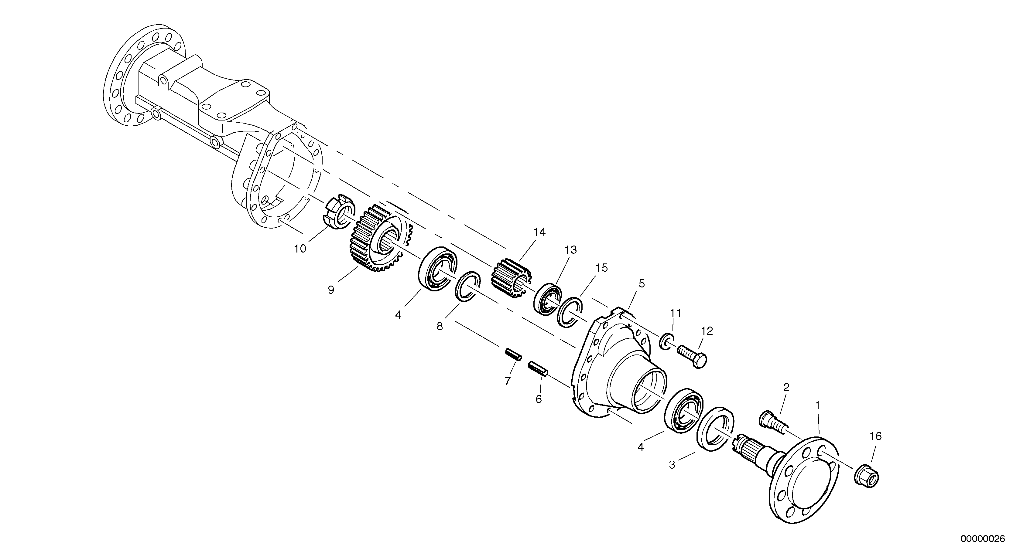 Final drive-front axle — volvo parts diagram