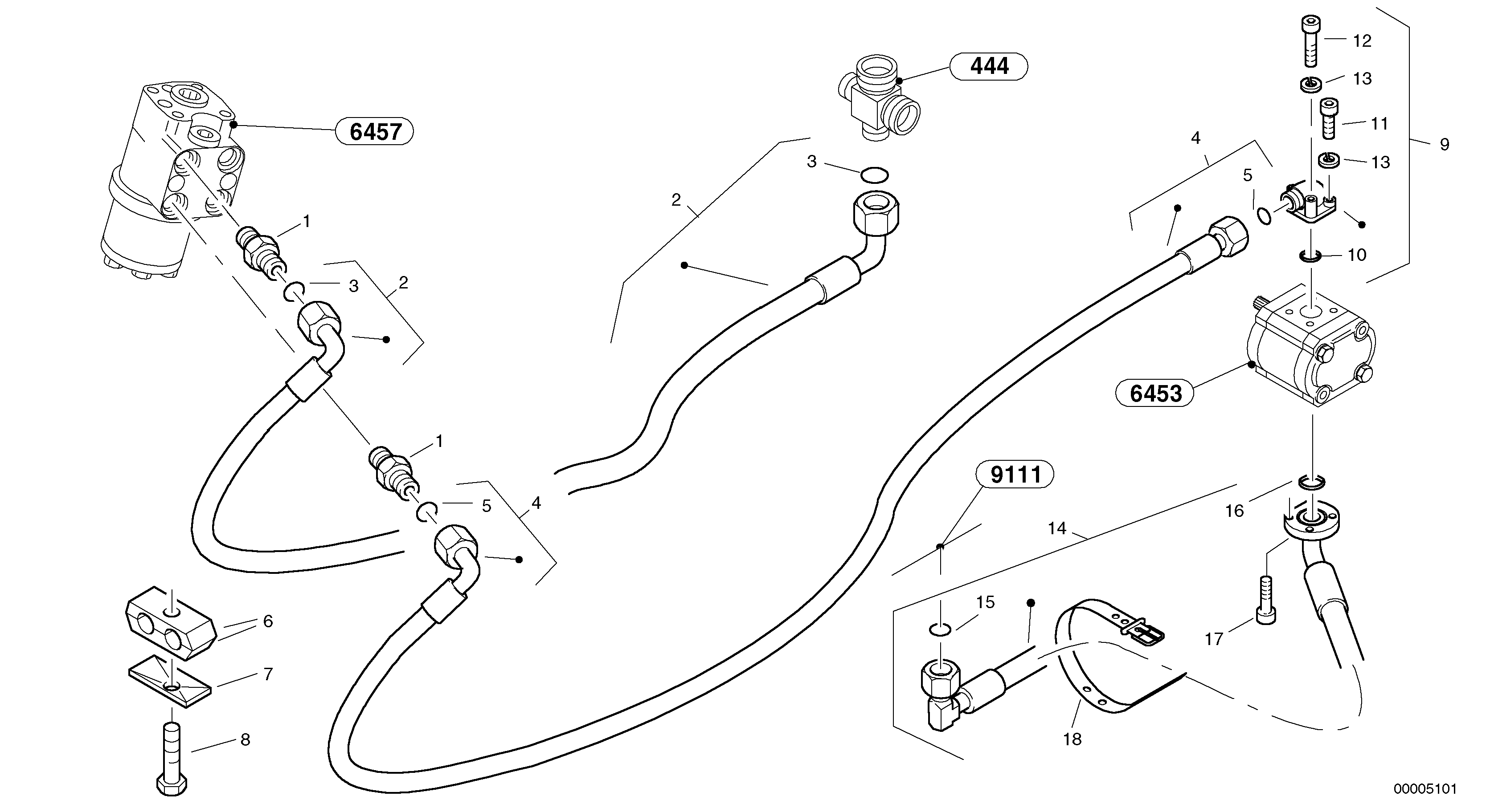 Steering-hydraulic equipment - rear vehicle — volvo parts diagram