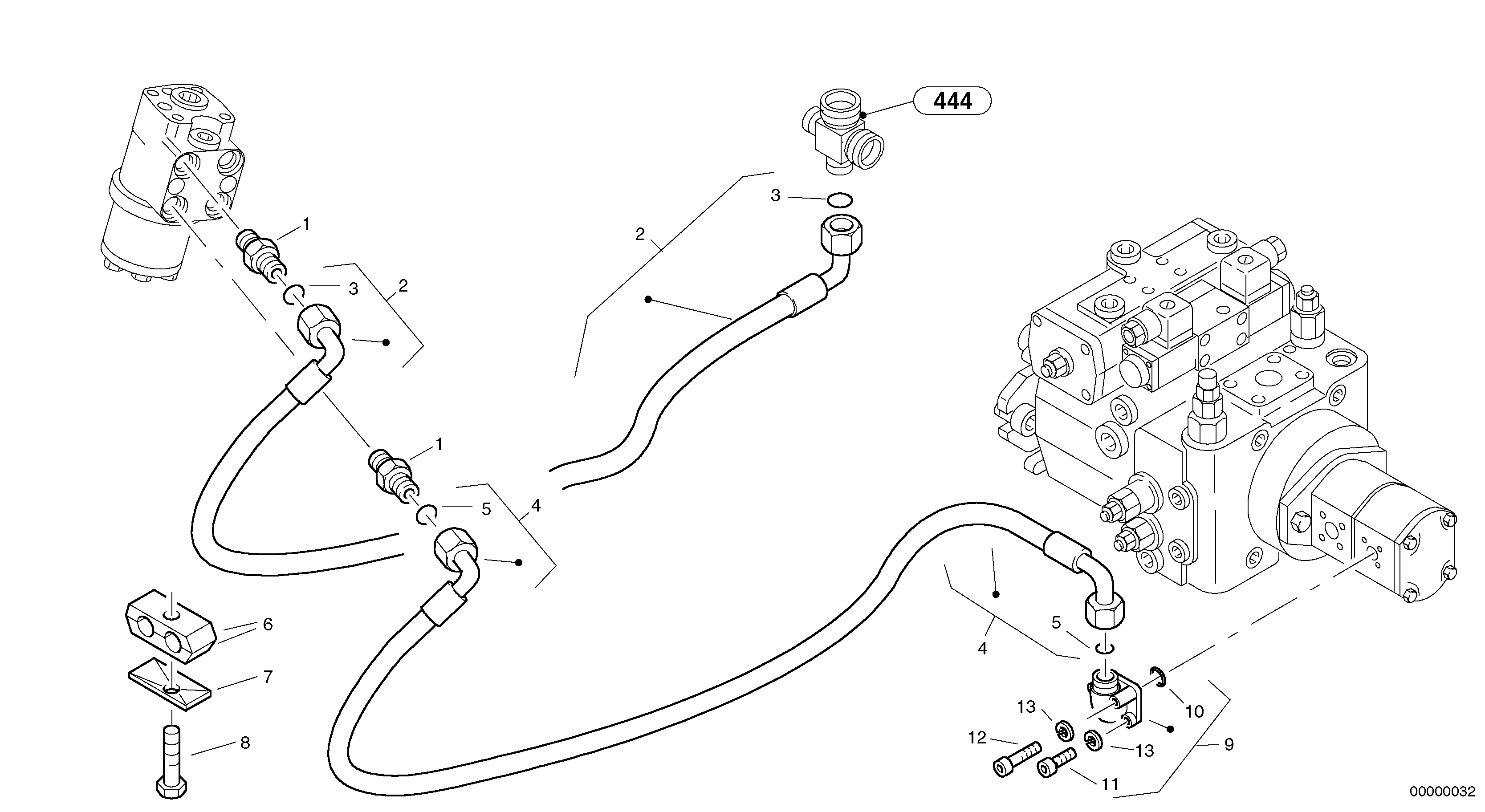 Steering-hydraulic equipment - rear vehicle — volvo parts diagram