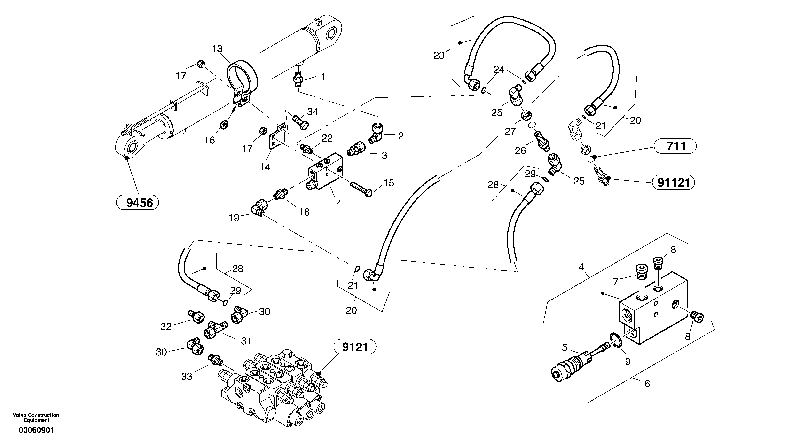 Line fracture safety - Tilt — volvo parts diagram