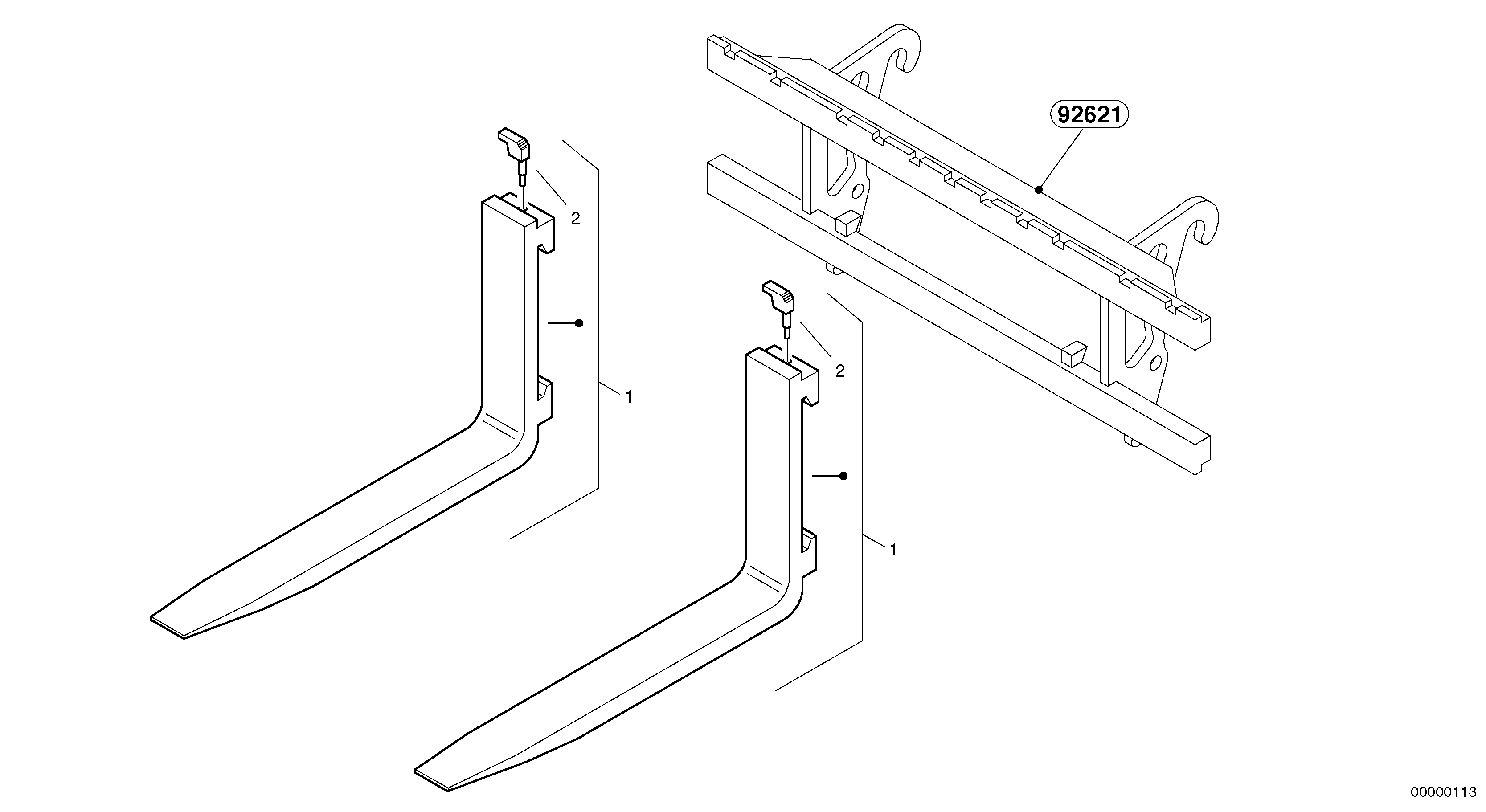 Fork tines — volvo parts diagram