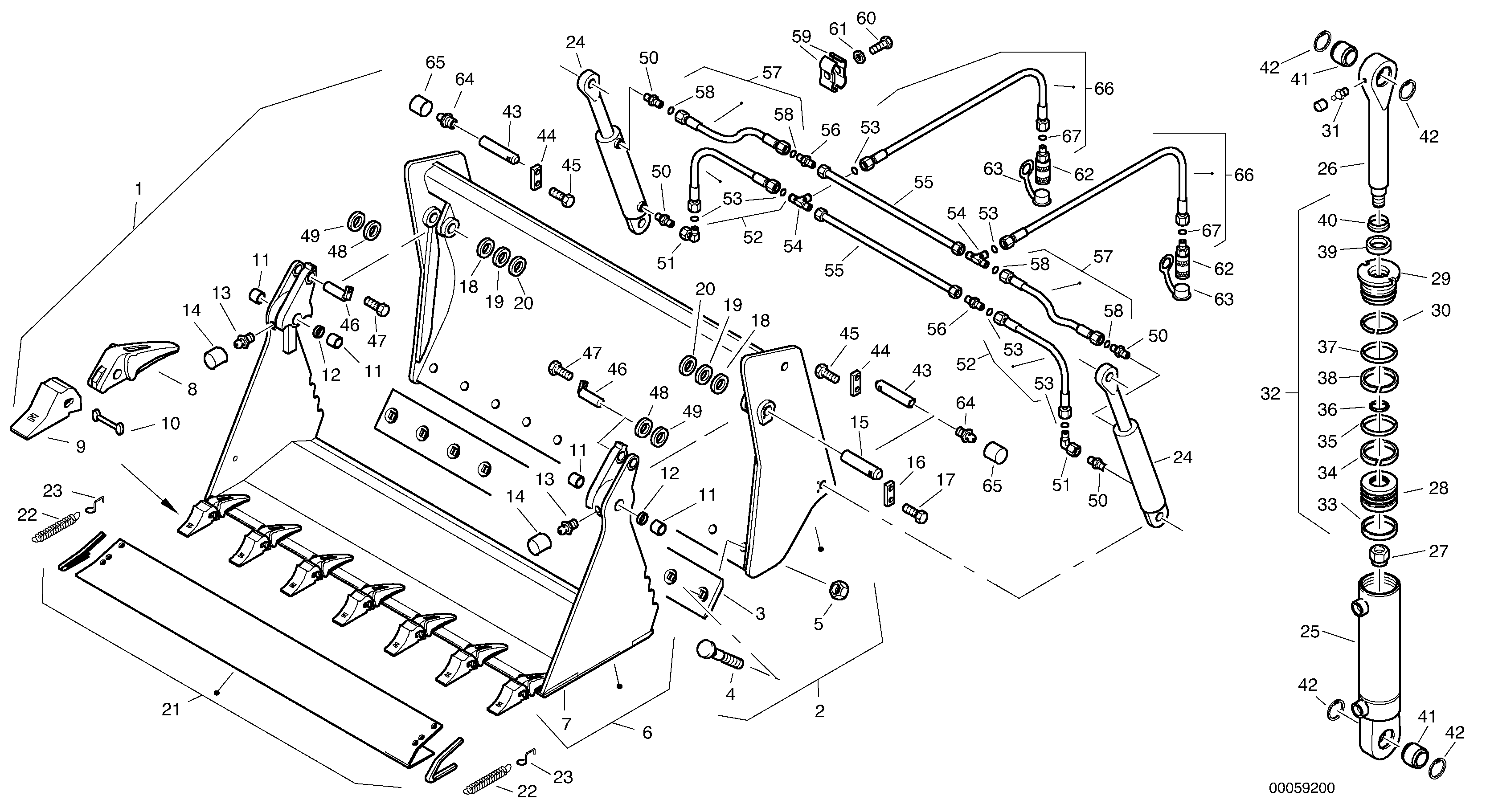 Combined bucket — volvo parts diagram