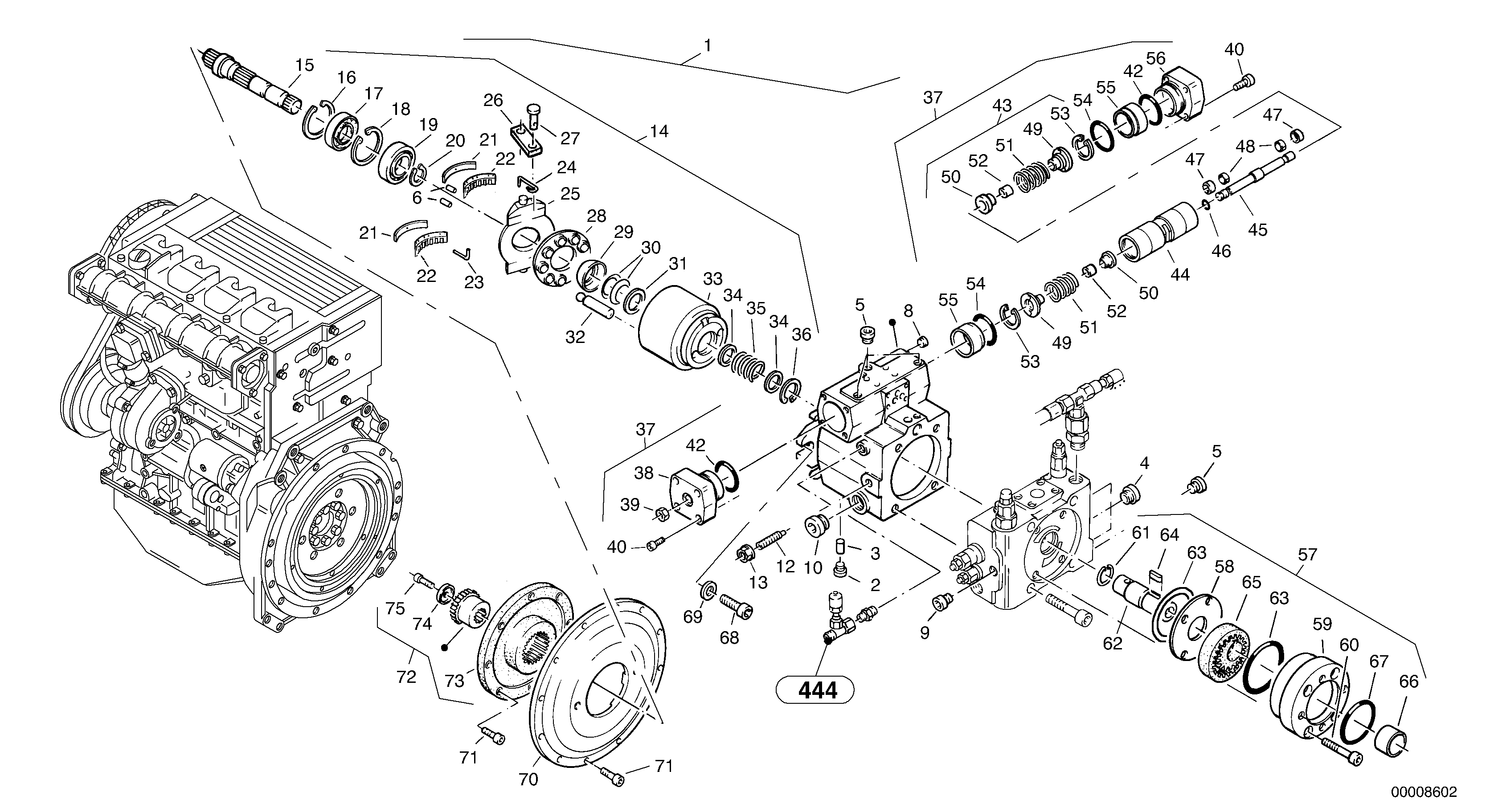Variable displacement pump — volvo parts diagram