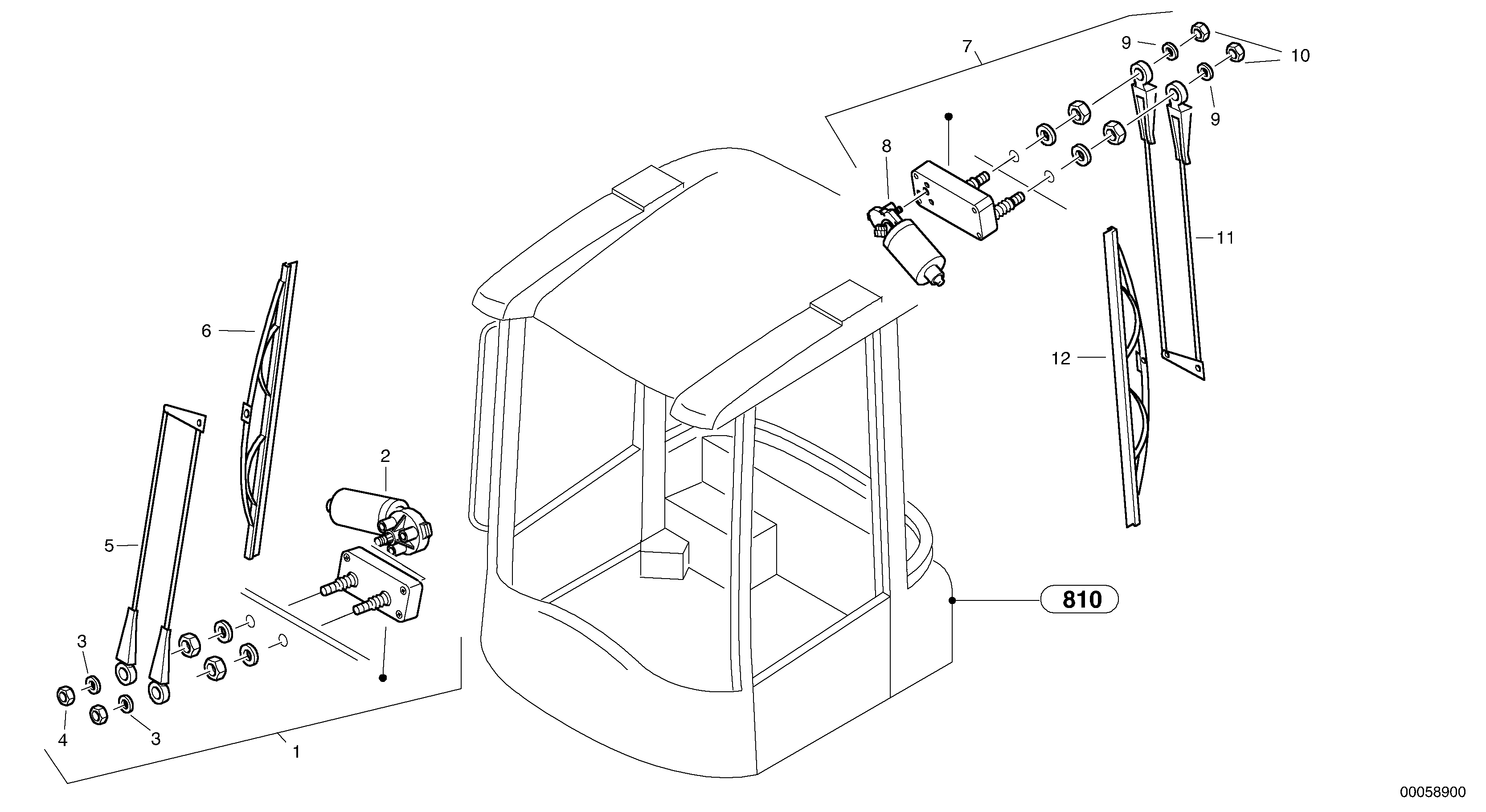 Wiper installation — volvo parts diagram