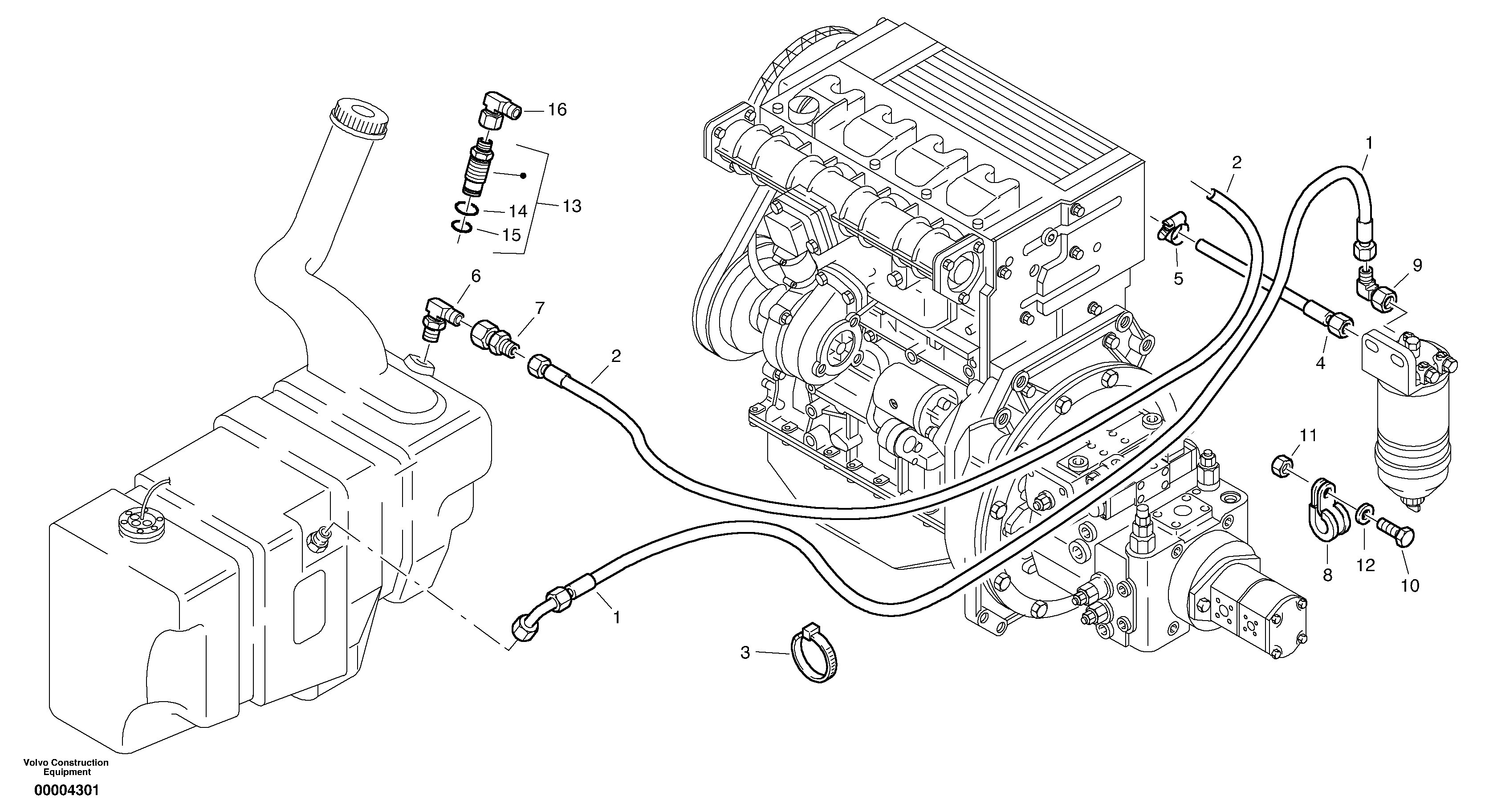 Fuel pipes — volvo parts diagram