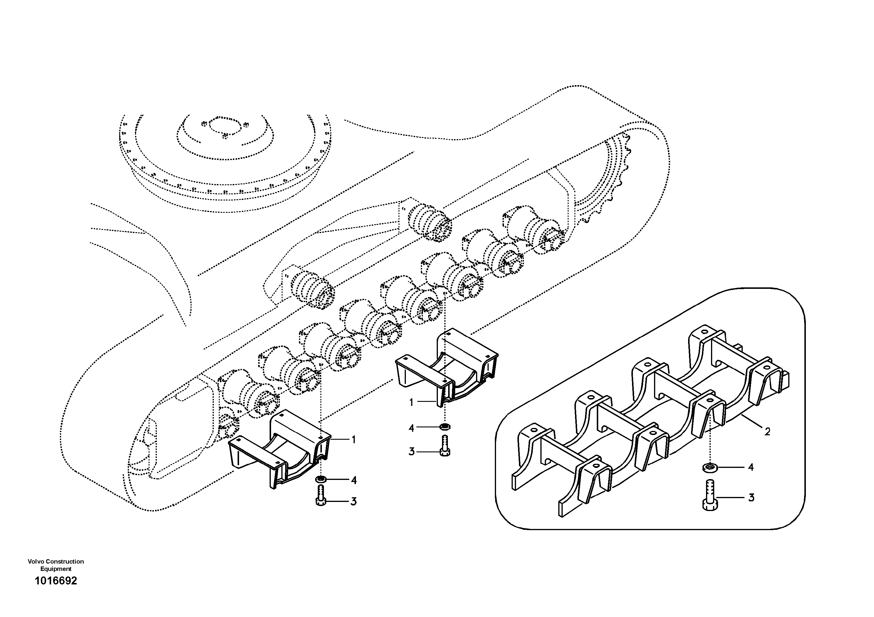 Undercarriage, track guards — volvo parts diagram