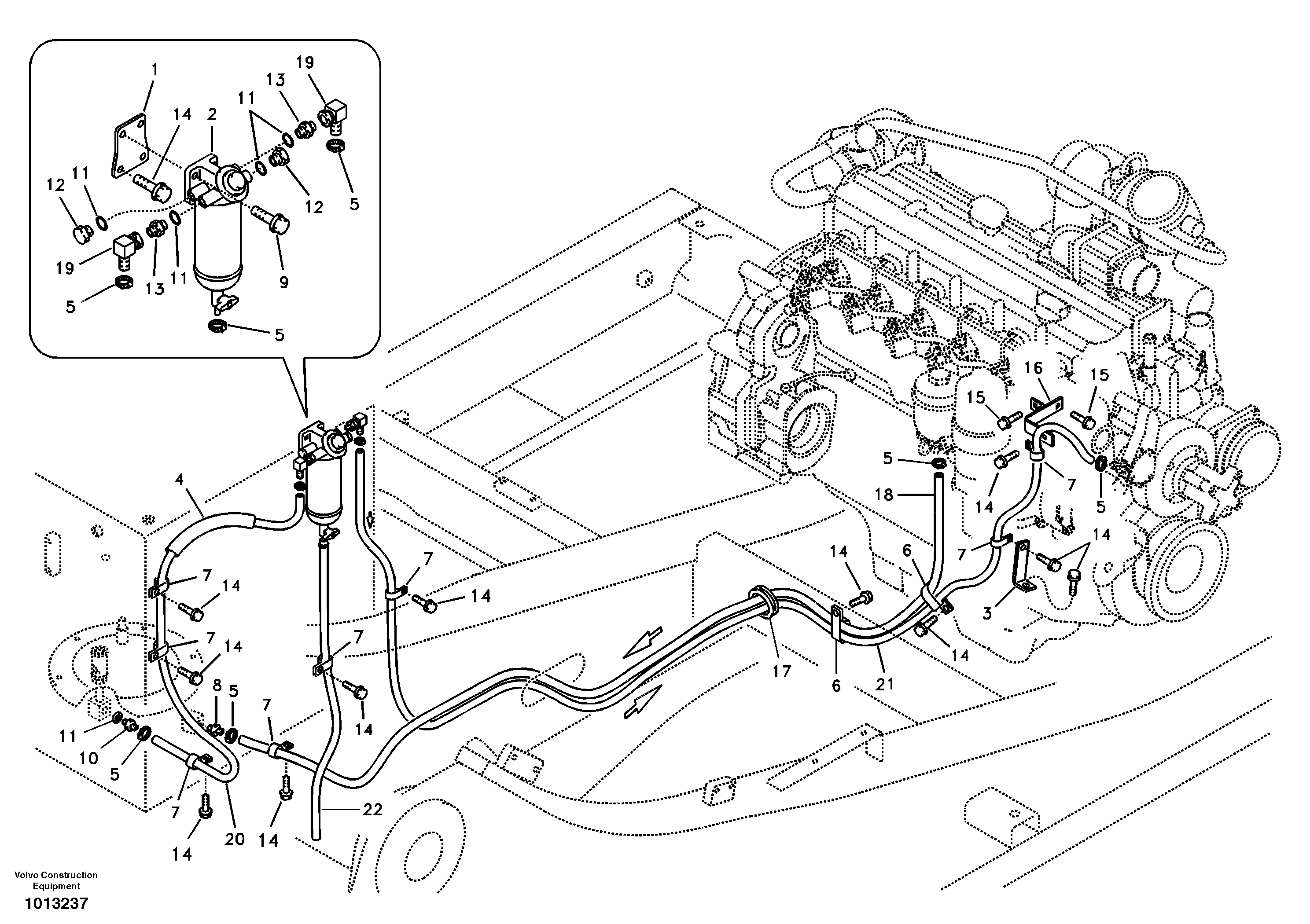 Fuel pipe - Fuel tank — volvo parts diagram