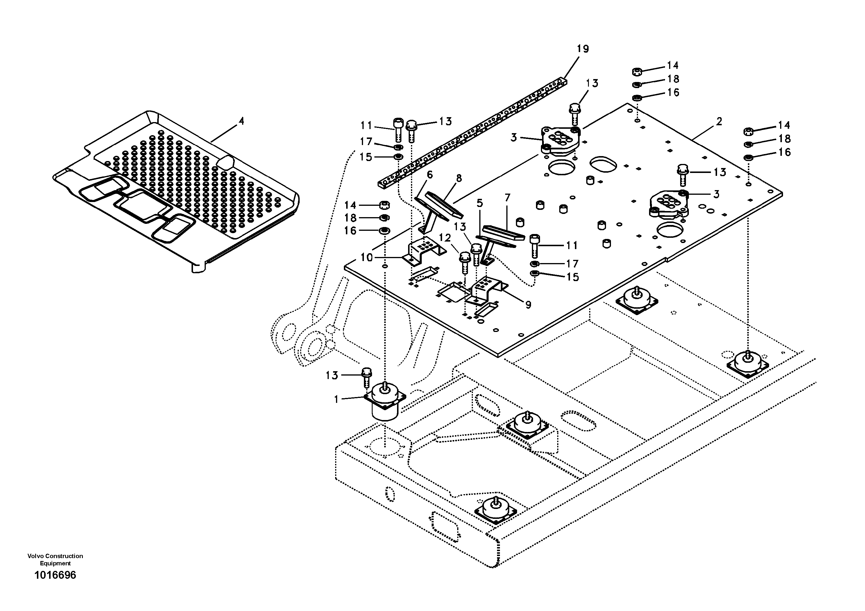 Cabin floor — volvo parts diagram