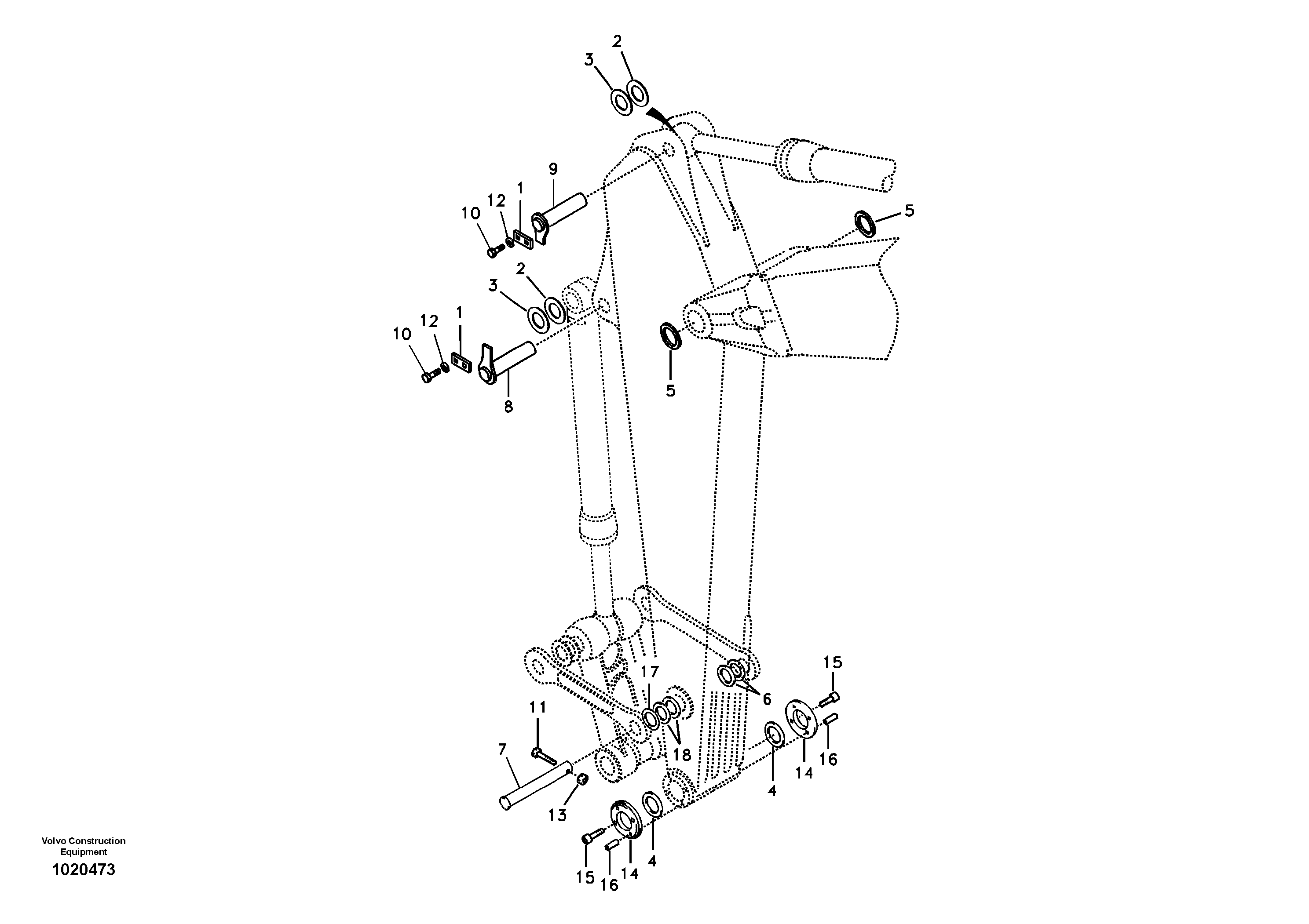Links to dipper arm — volvo parts diagram