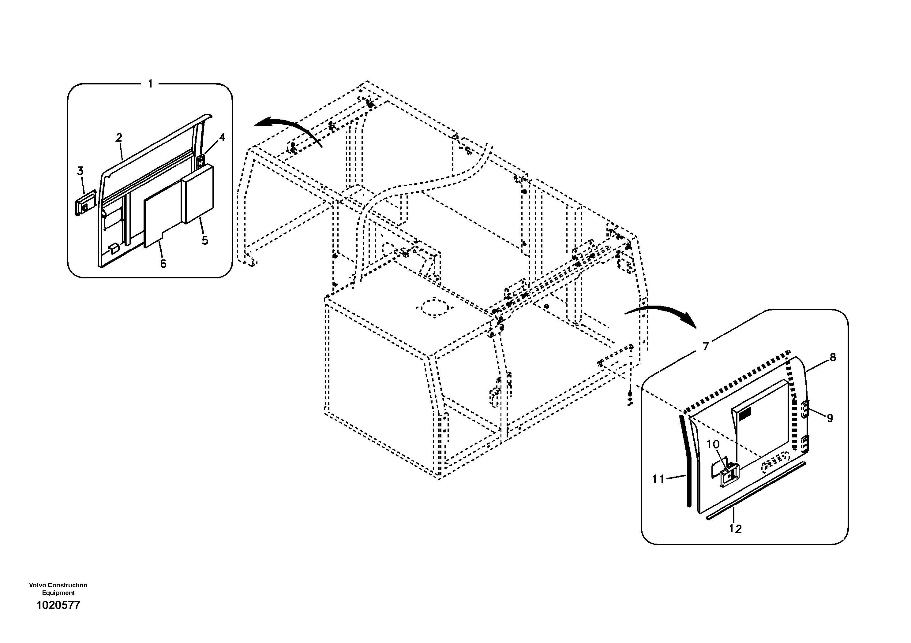 Auxiliary hood, side door. — volvo parts diagram