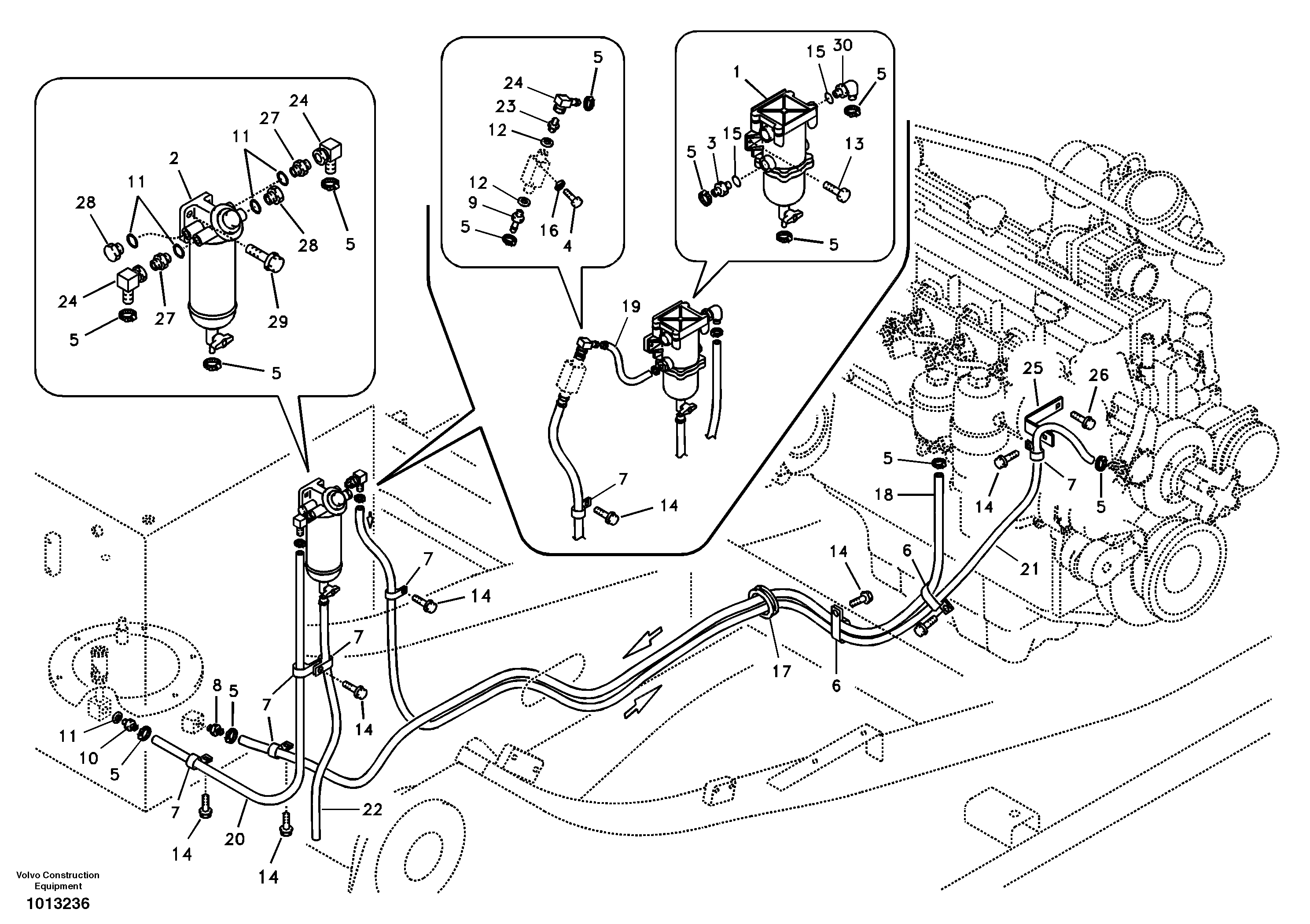 Fuel pipe - Fuel tank — volvo parts diagram