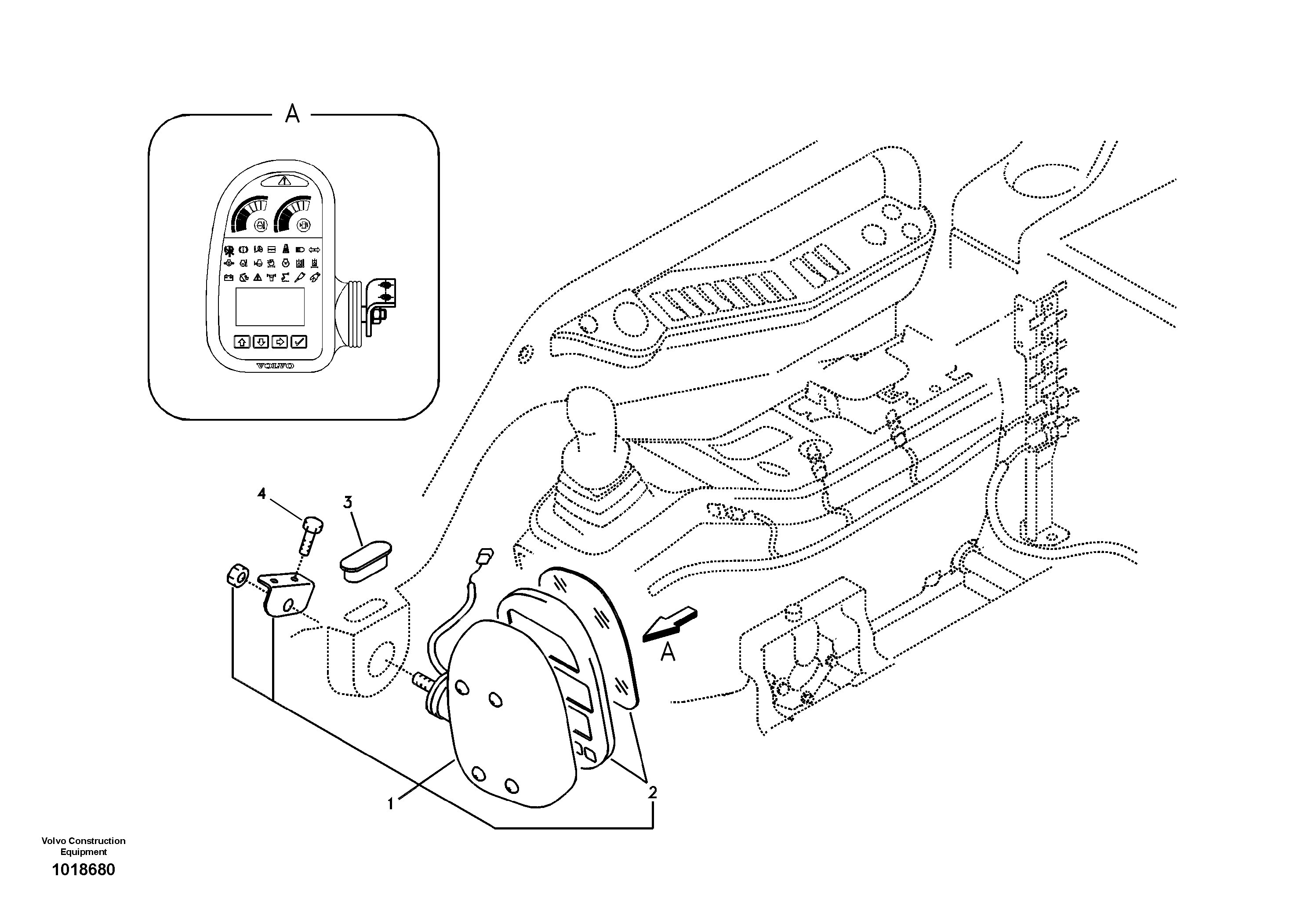 Instrument panel, warning unit and information unit — volvo parts diagram