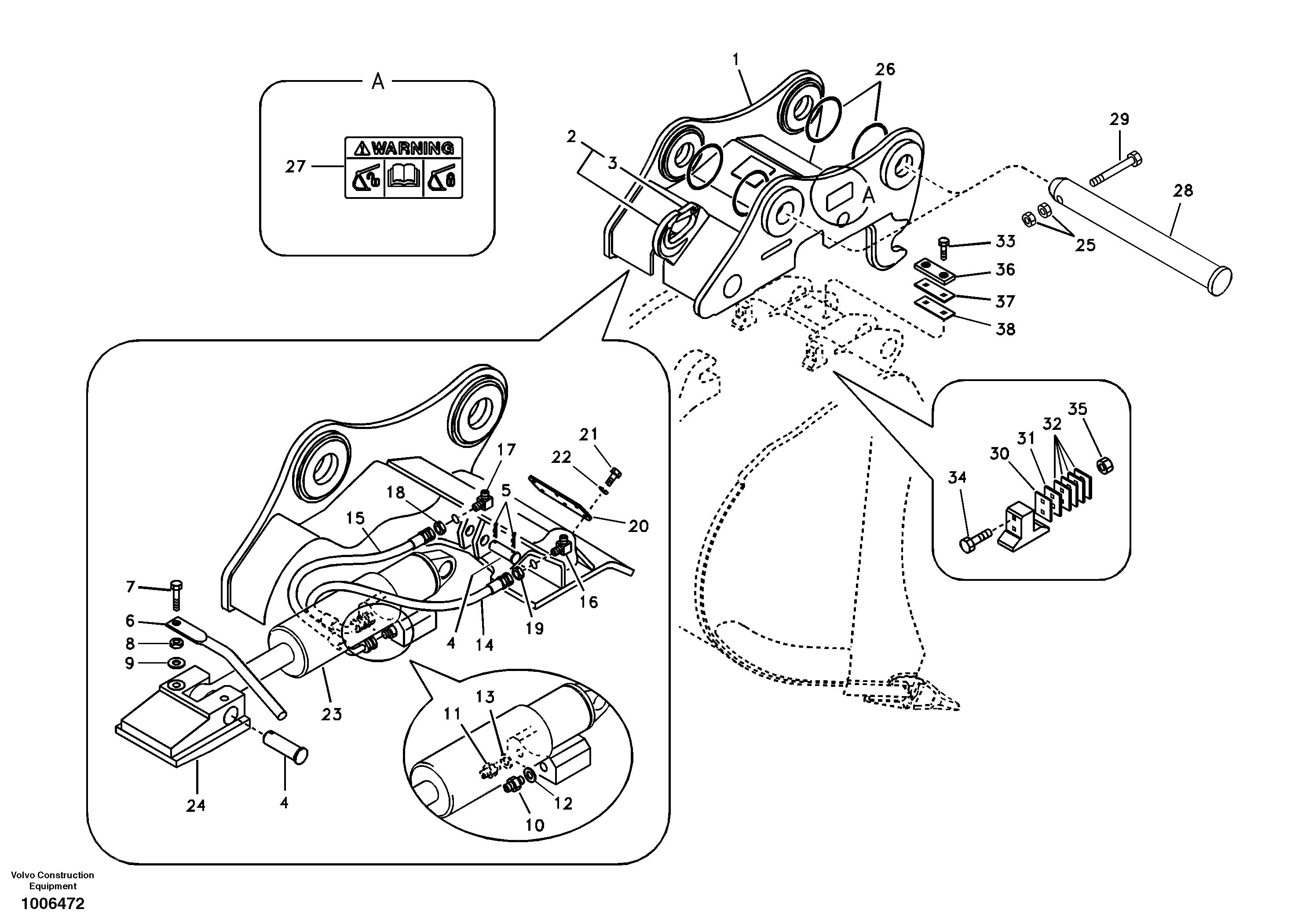 Attachment bracket, quickfit — volvo parts diagram