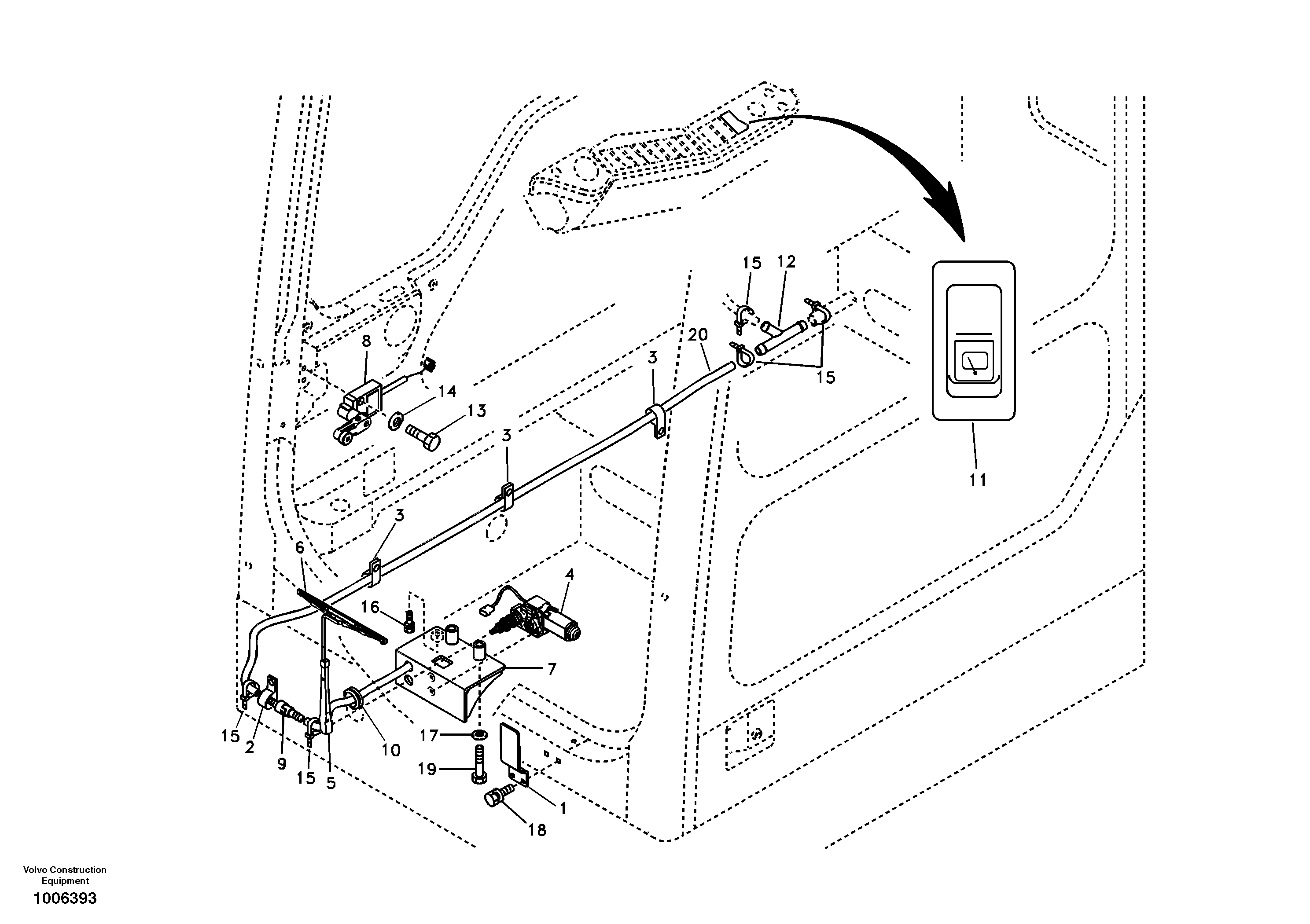 Lower wiper — volvo parts diagram