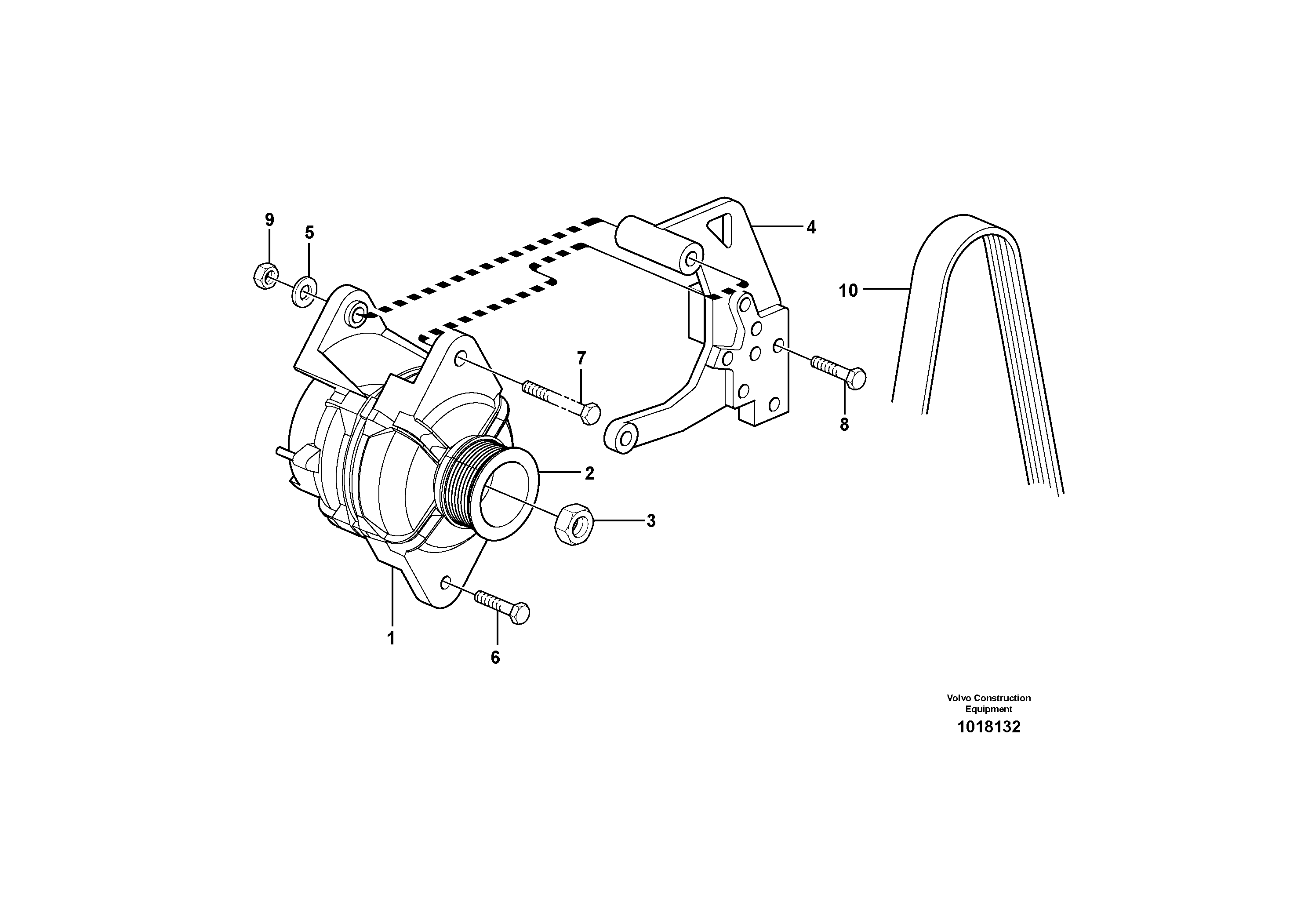 Alternator with assembling details  ENG S/N 992001 - — volvo parts diagram