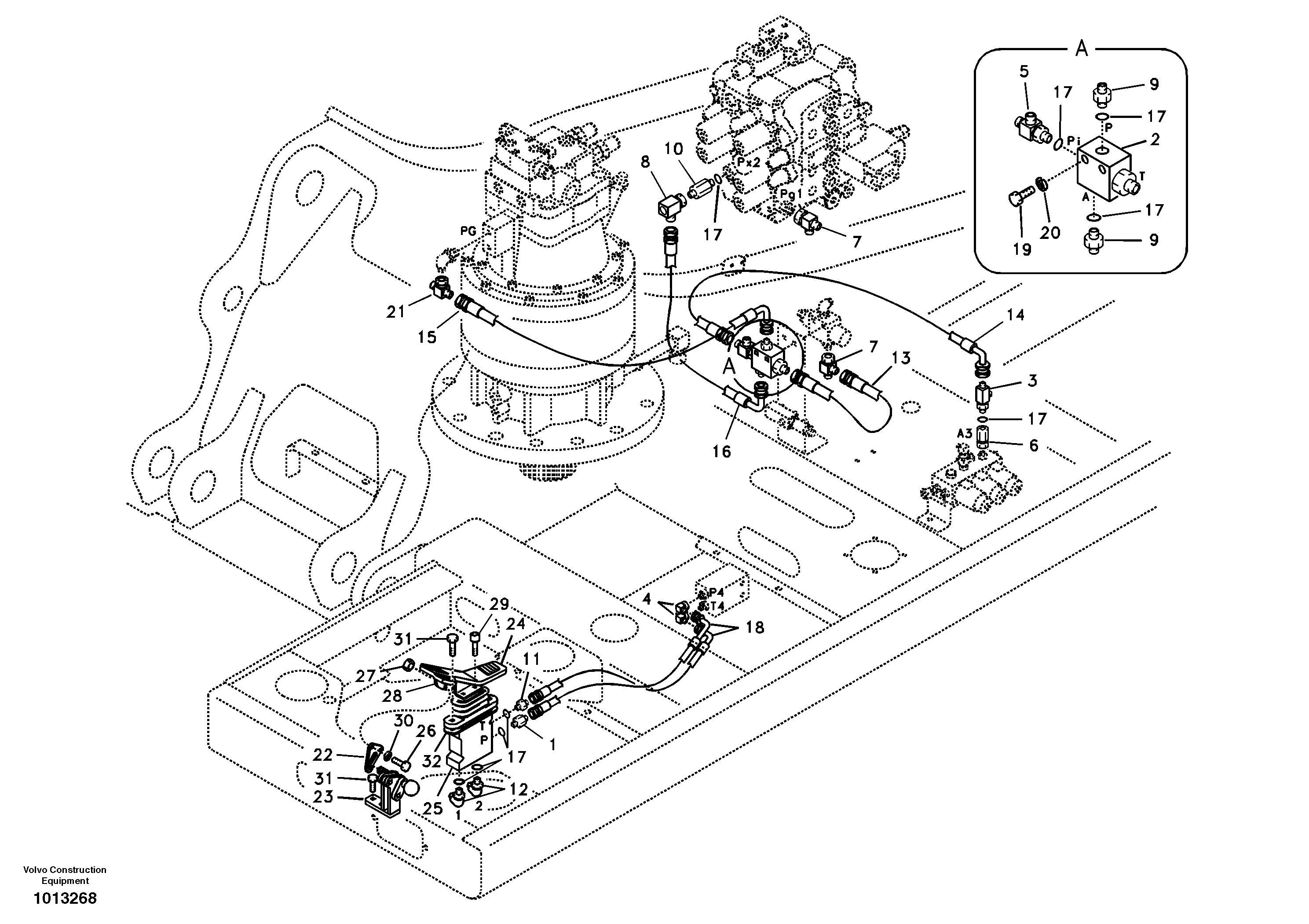 Working hydraulic, adjustable boom for upper — volvo parts diagram
