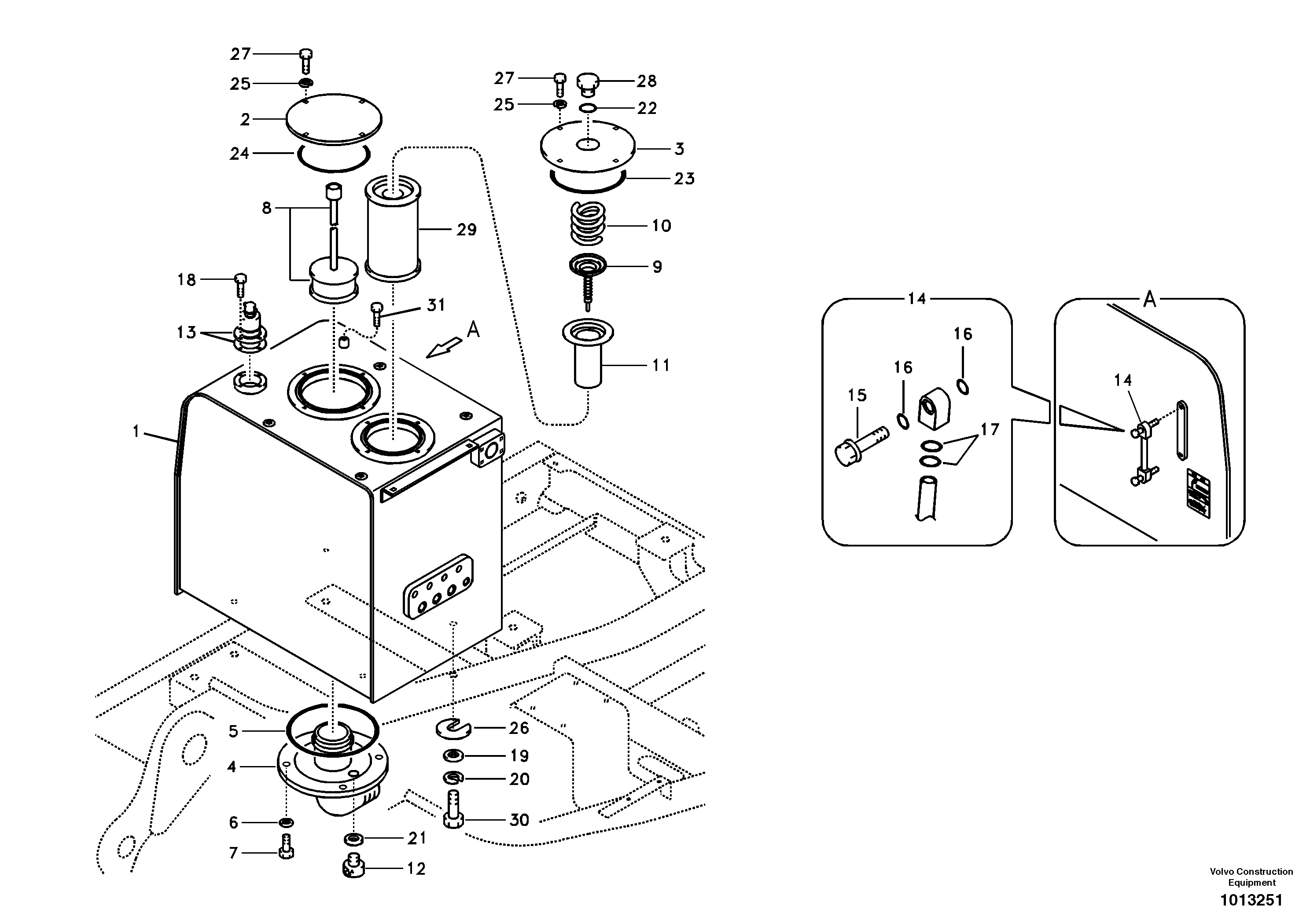 Hydraulic oil tank — volvo parts diagram