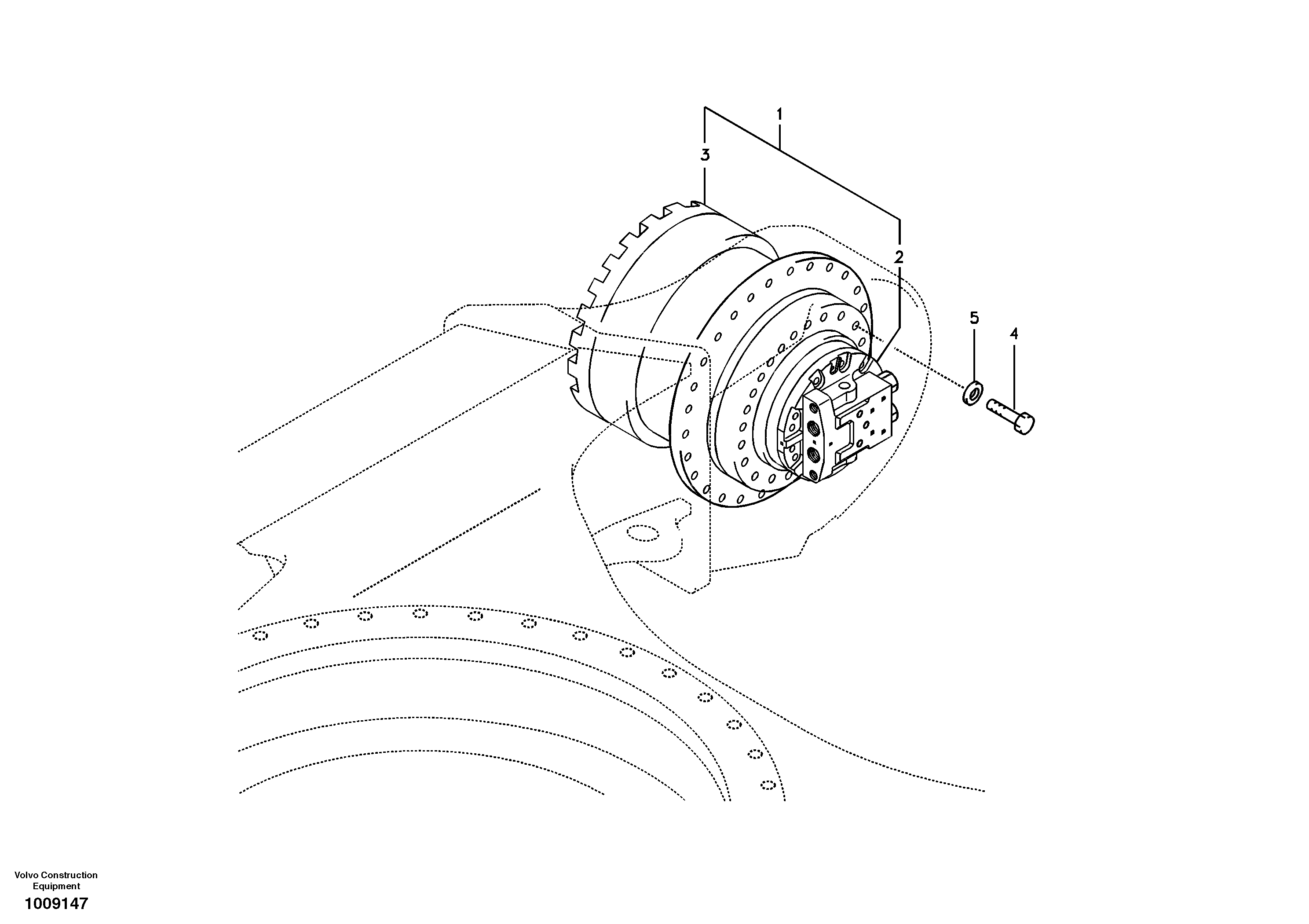 Travel motor with mounting parts — volvo parts diagram