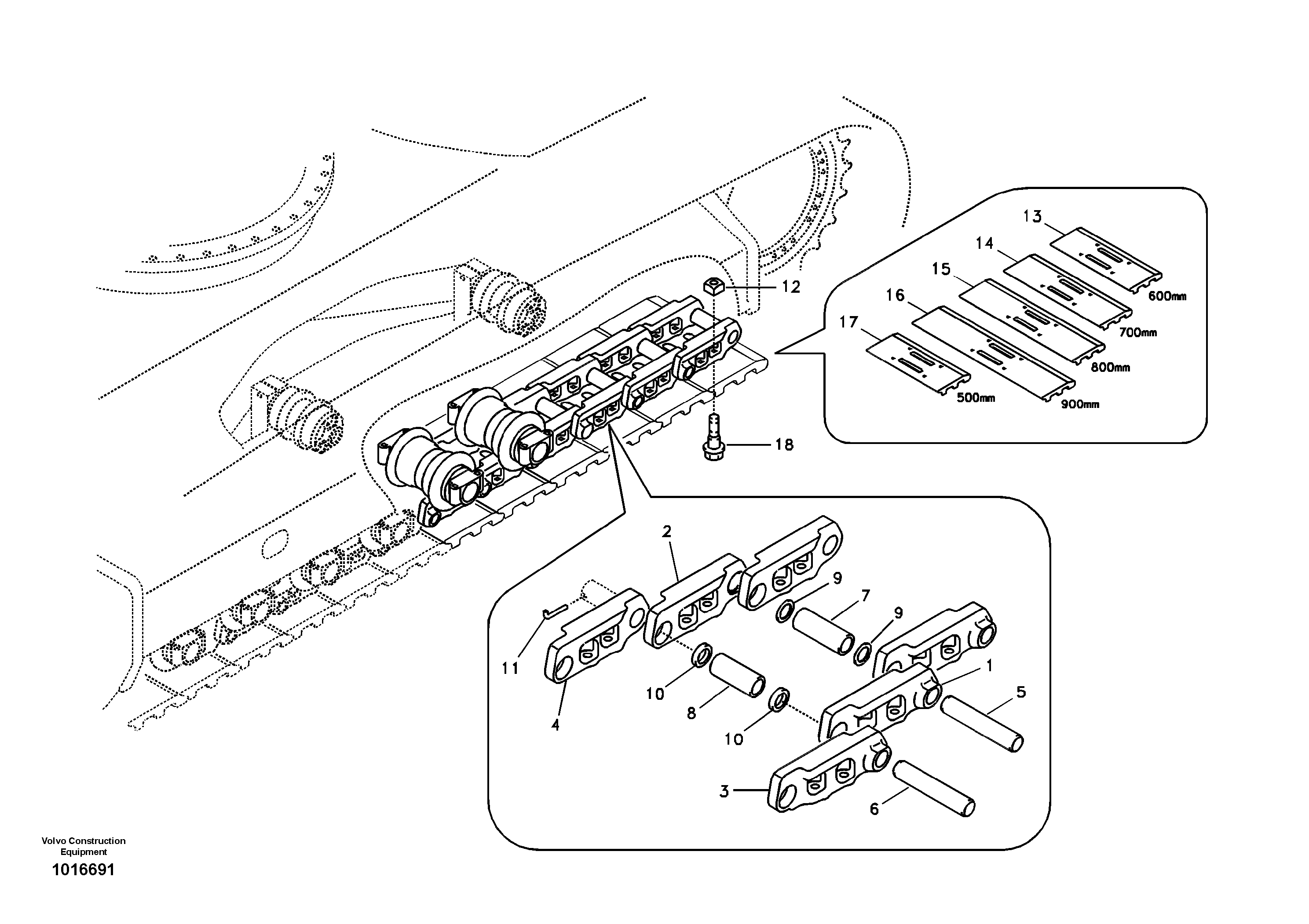 Track chain — volvo parts diagram