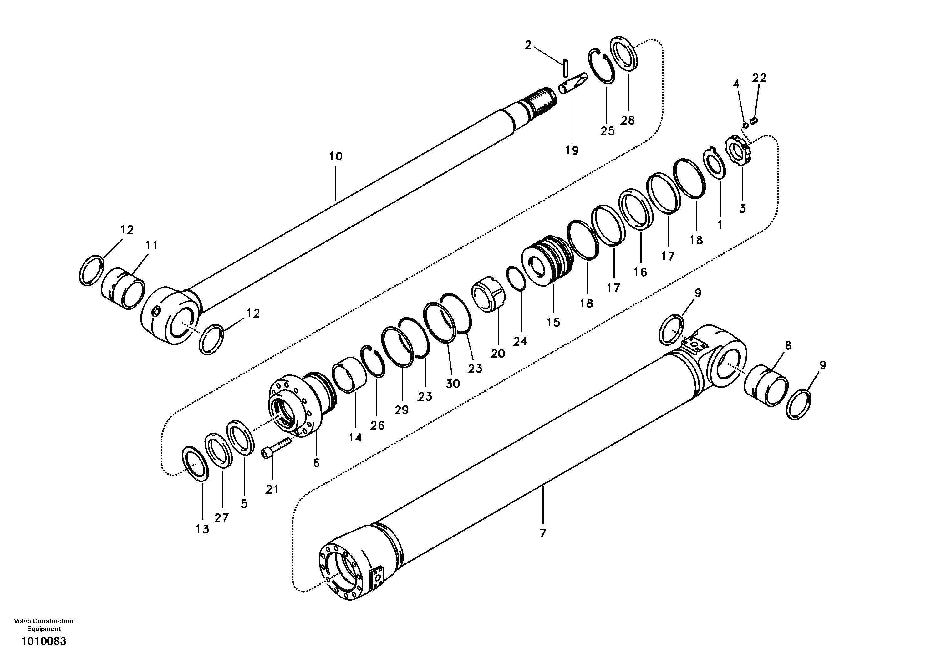 Dipper arm cylinder — volvo parts diagram
