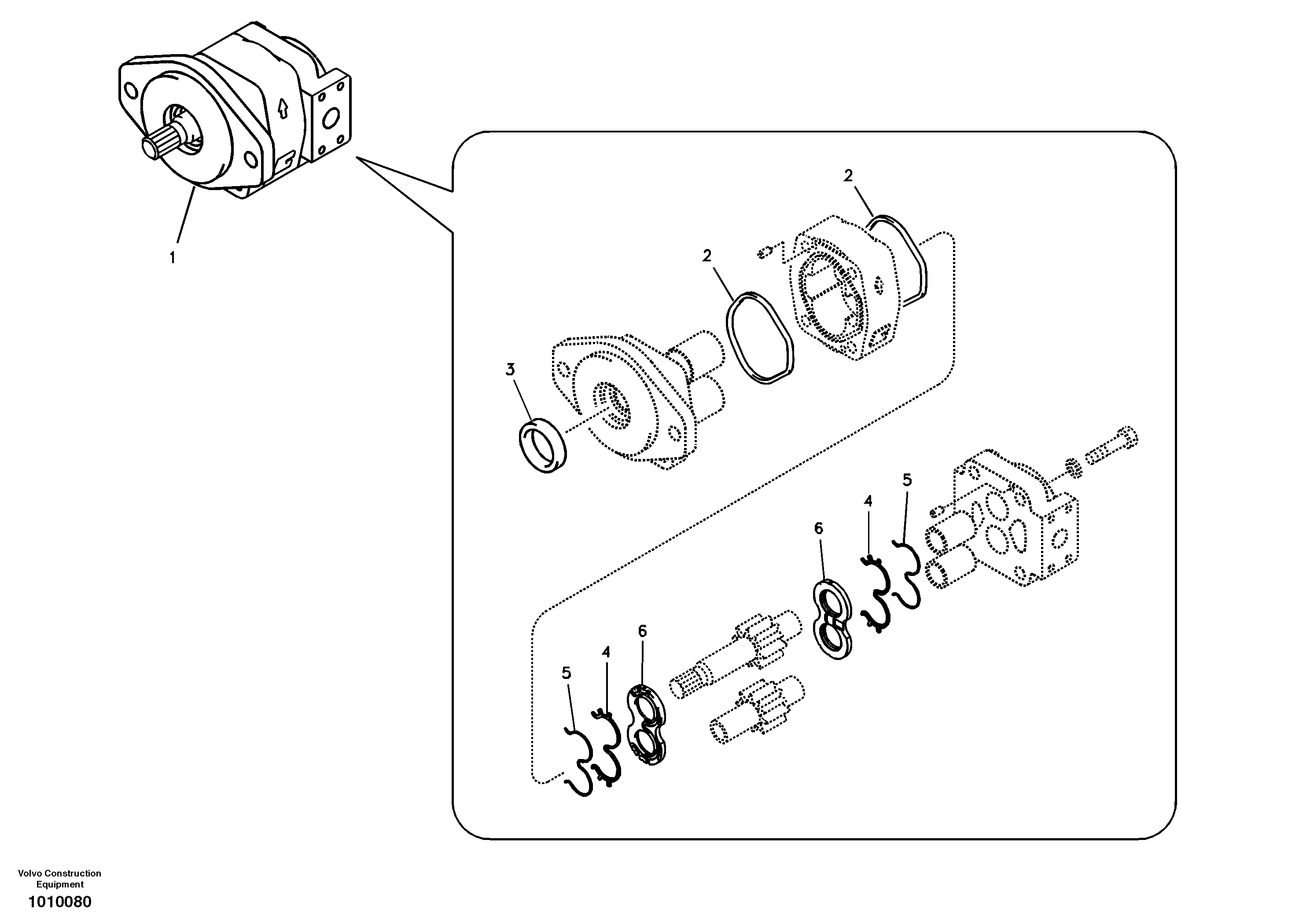 Hydraulic gear pump for quickfit and rotator — volvo parts diagram