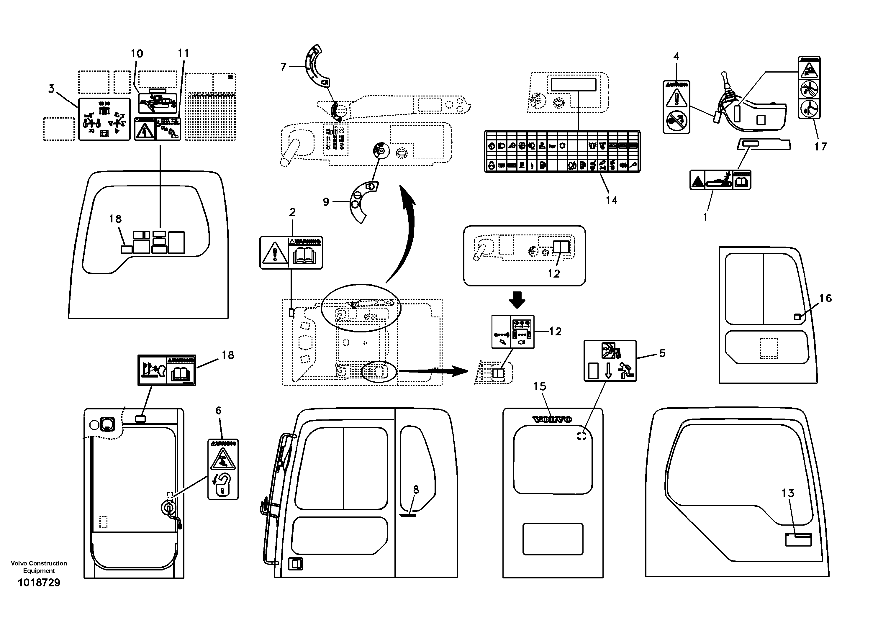 Decal, inner location — volvo parts diagram