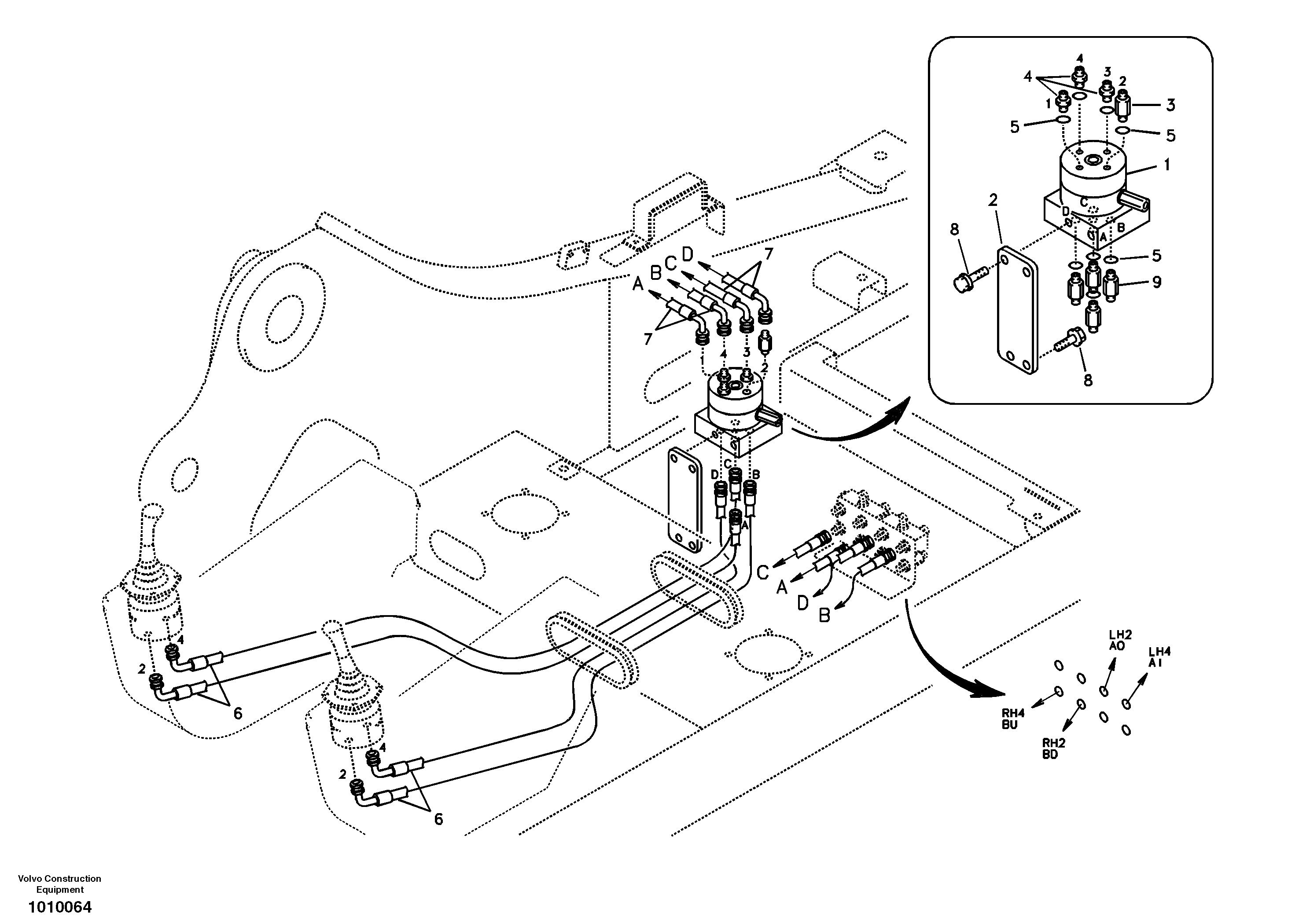 Servo system, changing lever function — volvo parts diagram