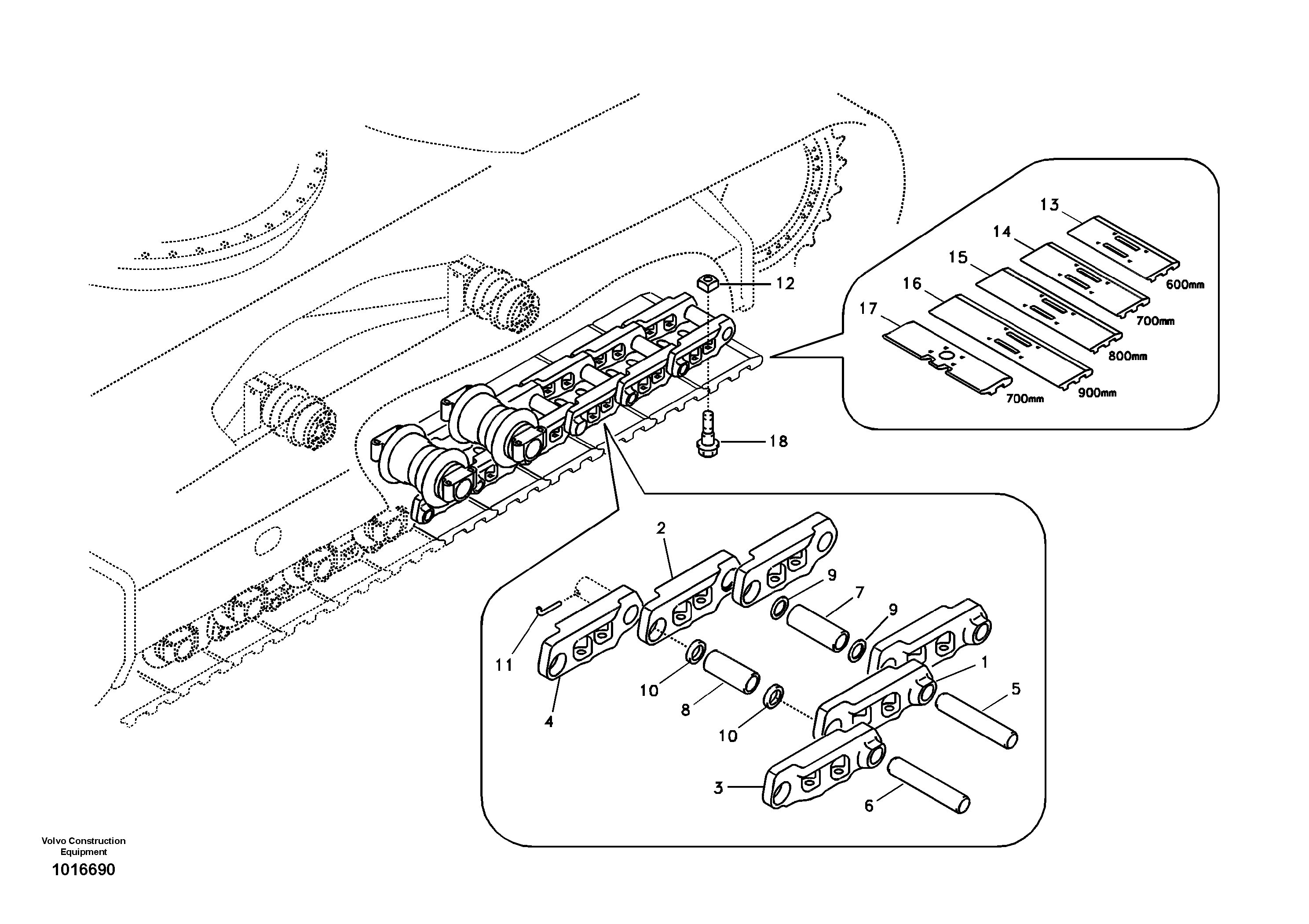 Track chain — volvo parts diagram