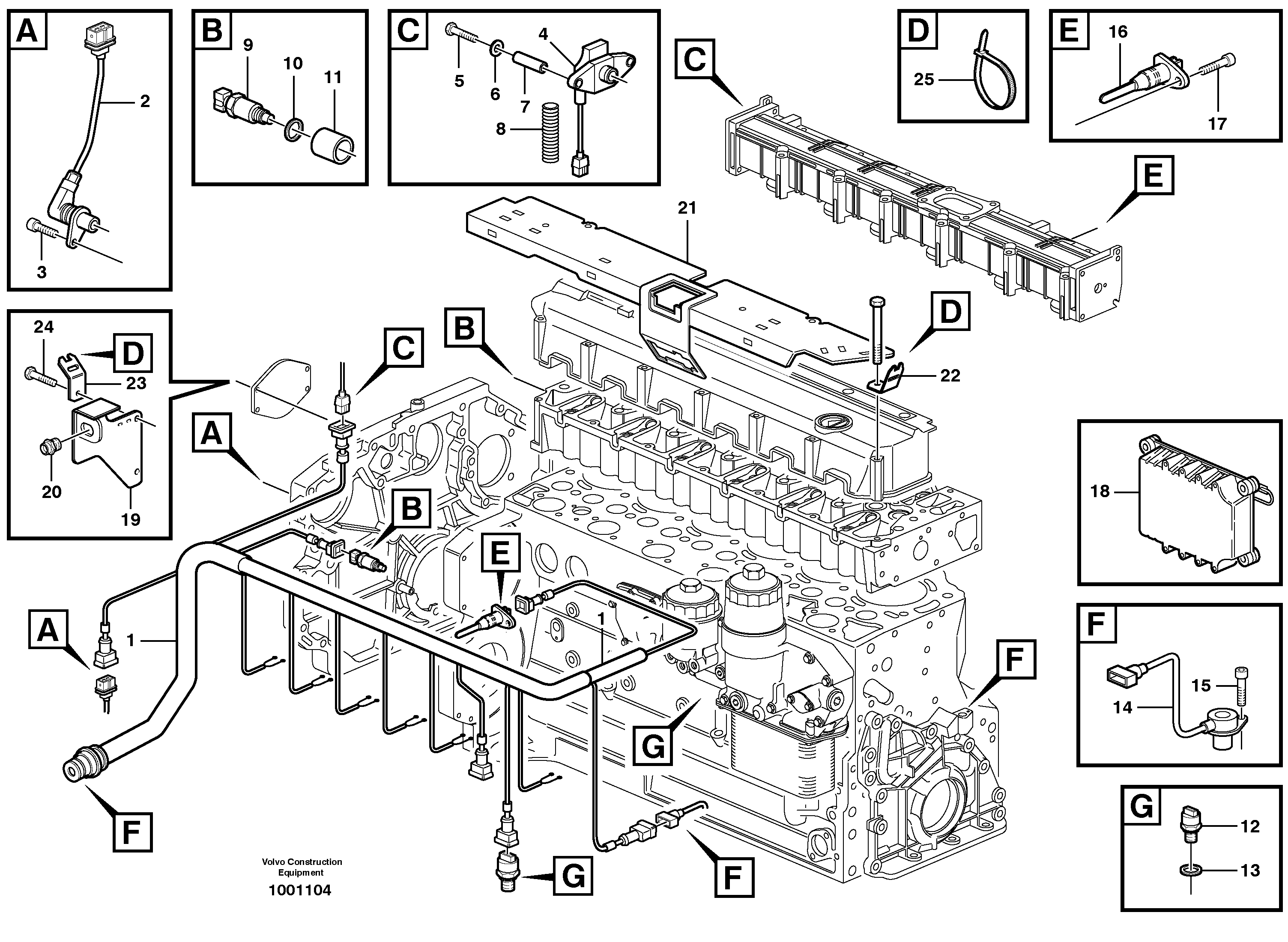 Cable harness, engine — volvo parts diagram