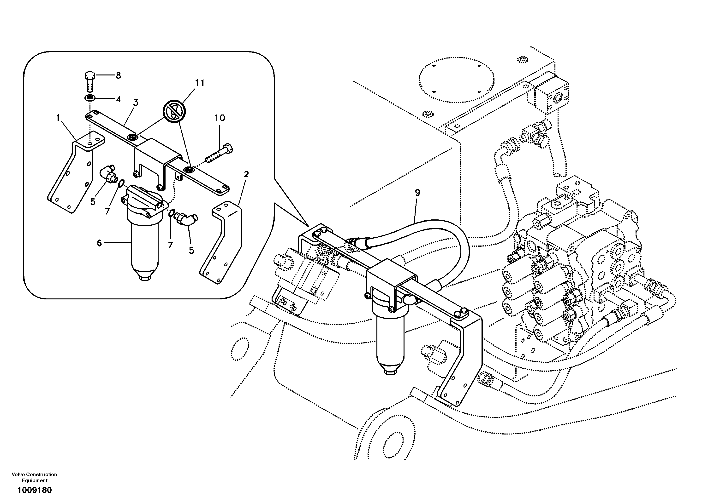 Working hydraulic, hammer and shear for return filter — volvo parts diagram