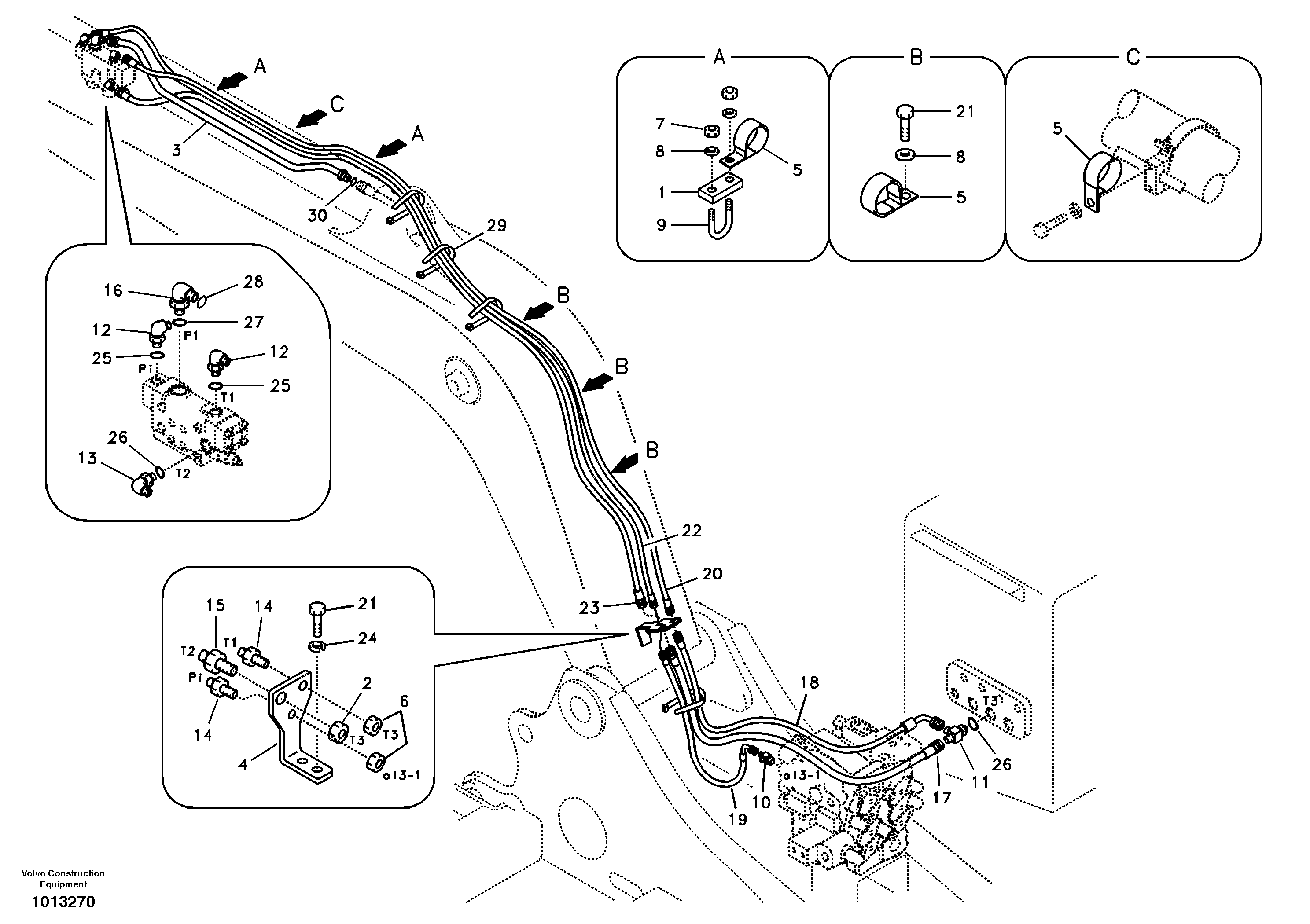 Working hydraulic, dipper arm rupture — volvo parts diagram