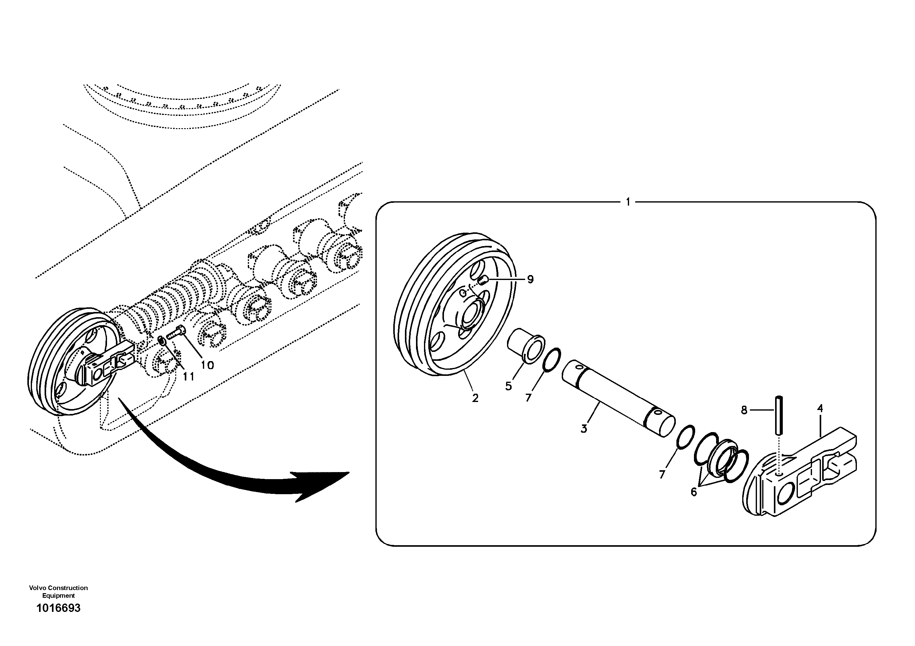 Front idler — volvo parts diagram