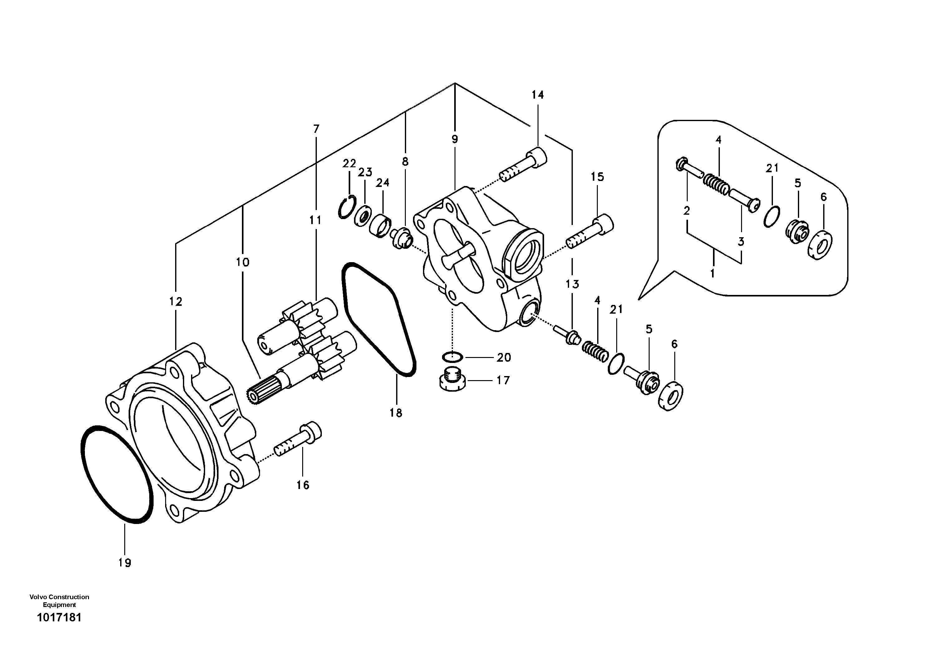 Hydraulic gear pump — volvo parts diagram