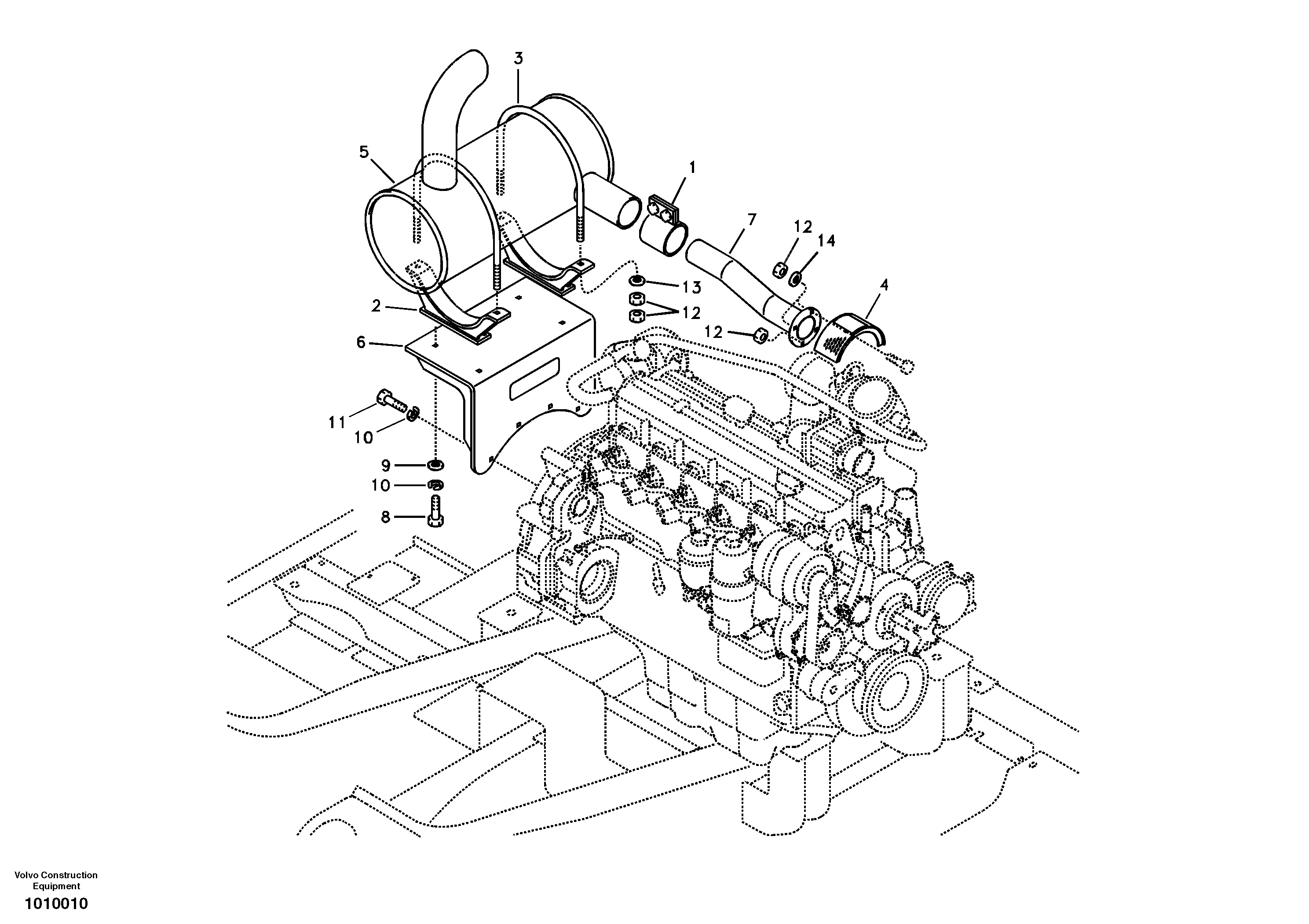 Exhaust system — volvo parts diagram