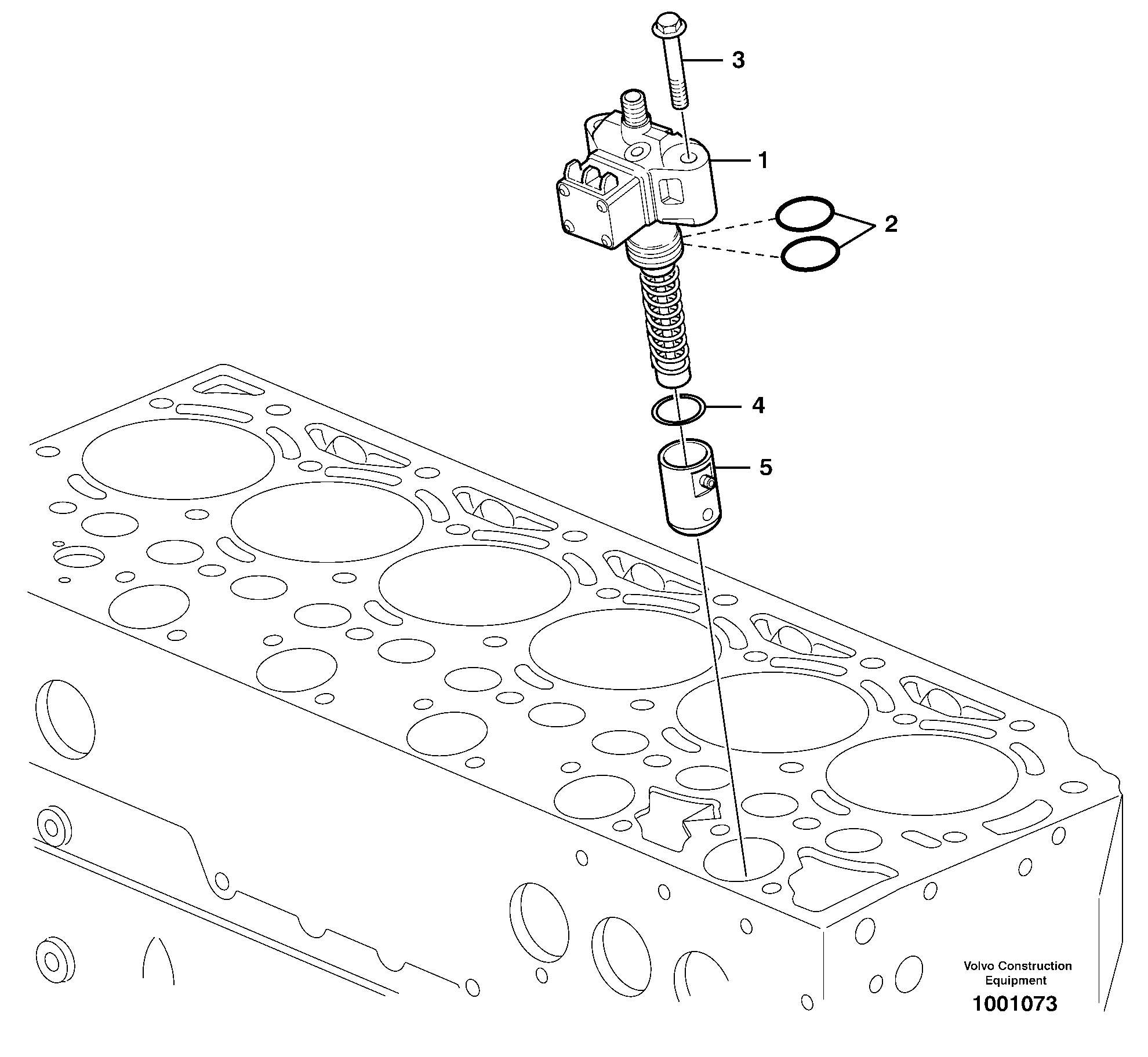 Fuel injection pump with fitting parts — volvo parts diagram
