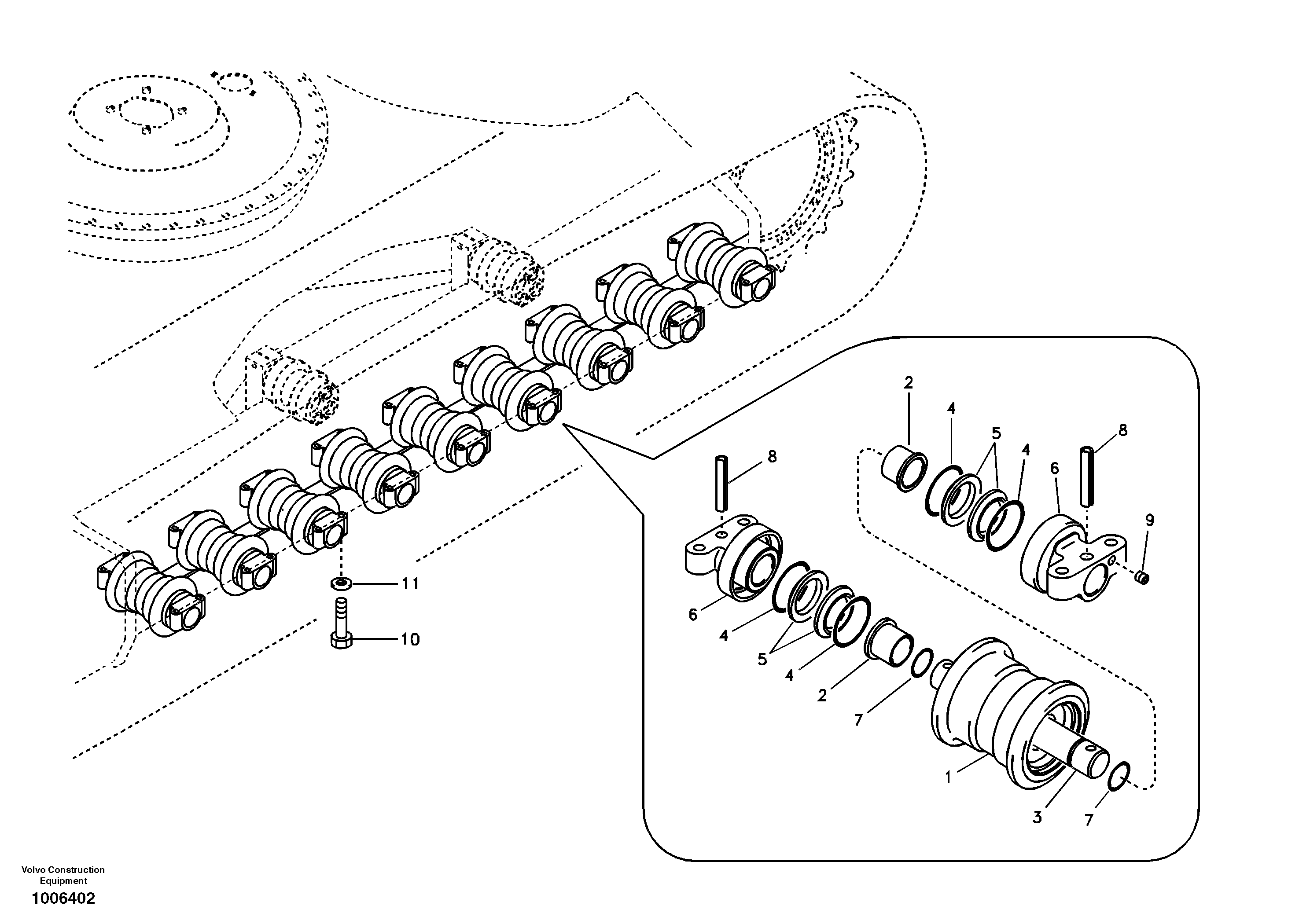 Bottom roller — volvo parts diagram