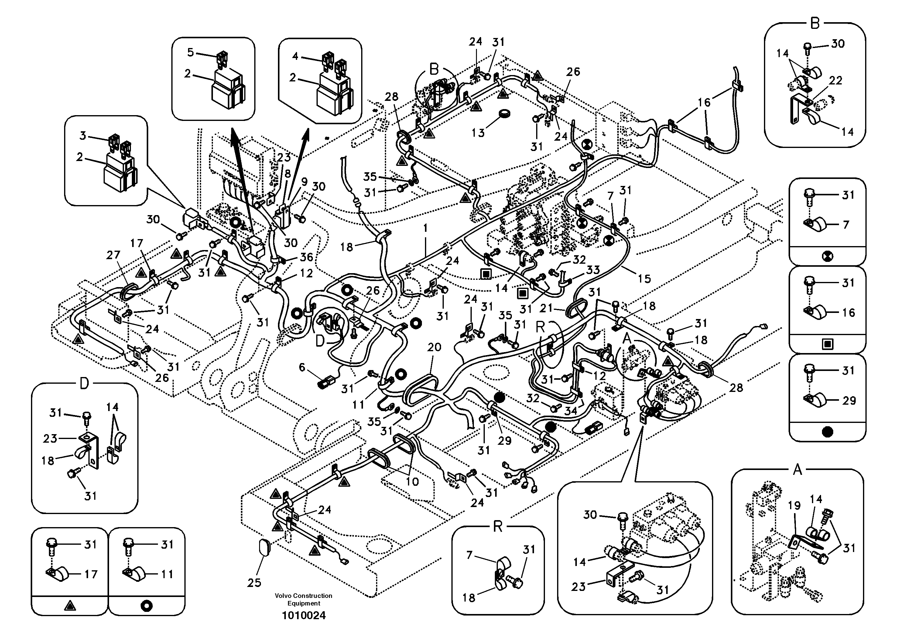 Cable and wire harness, main — volvo parts diagram