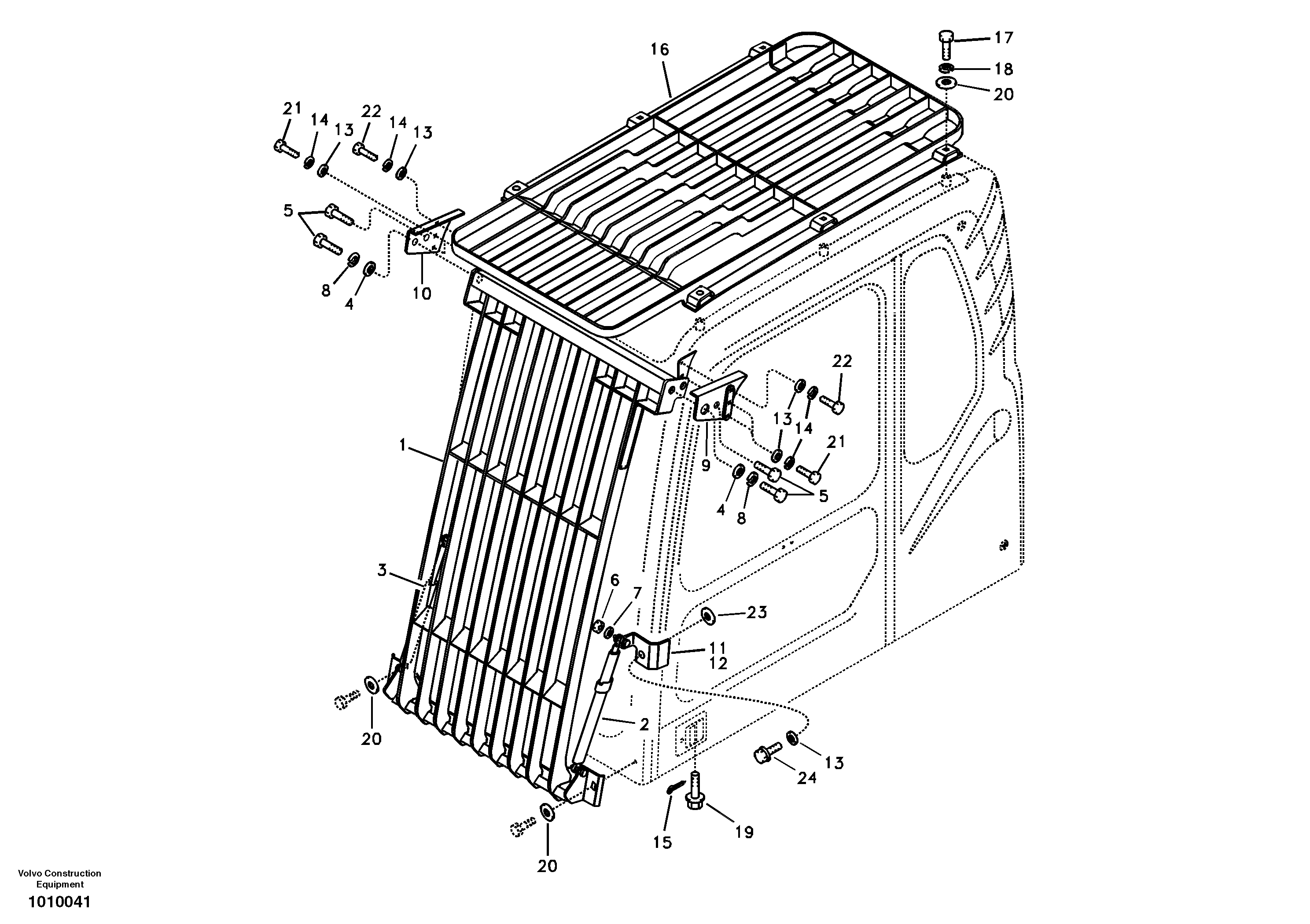 Falling object guards — volvo parts diagram