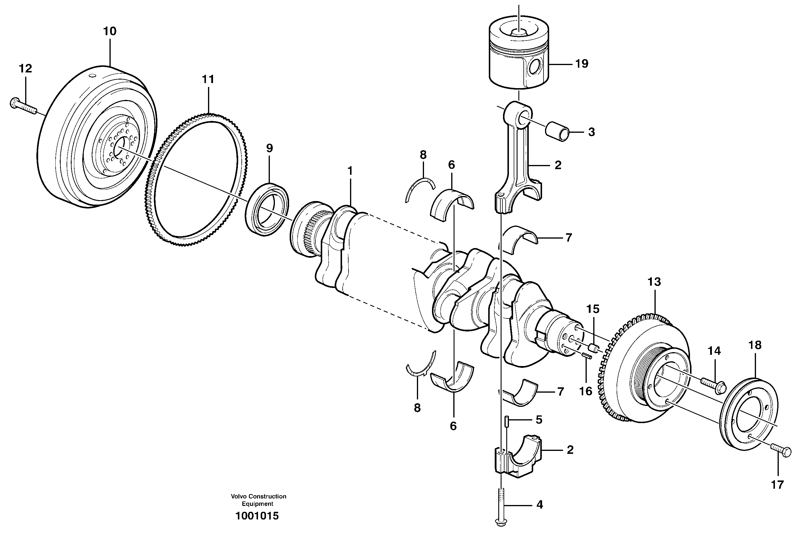 Crankshaft and related parts — volvo parts diagram