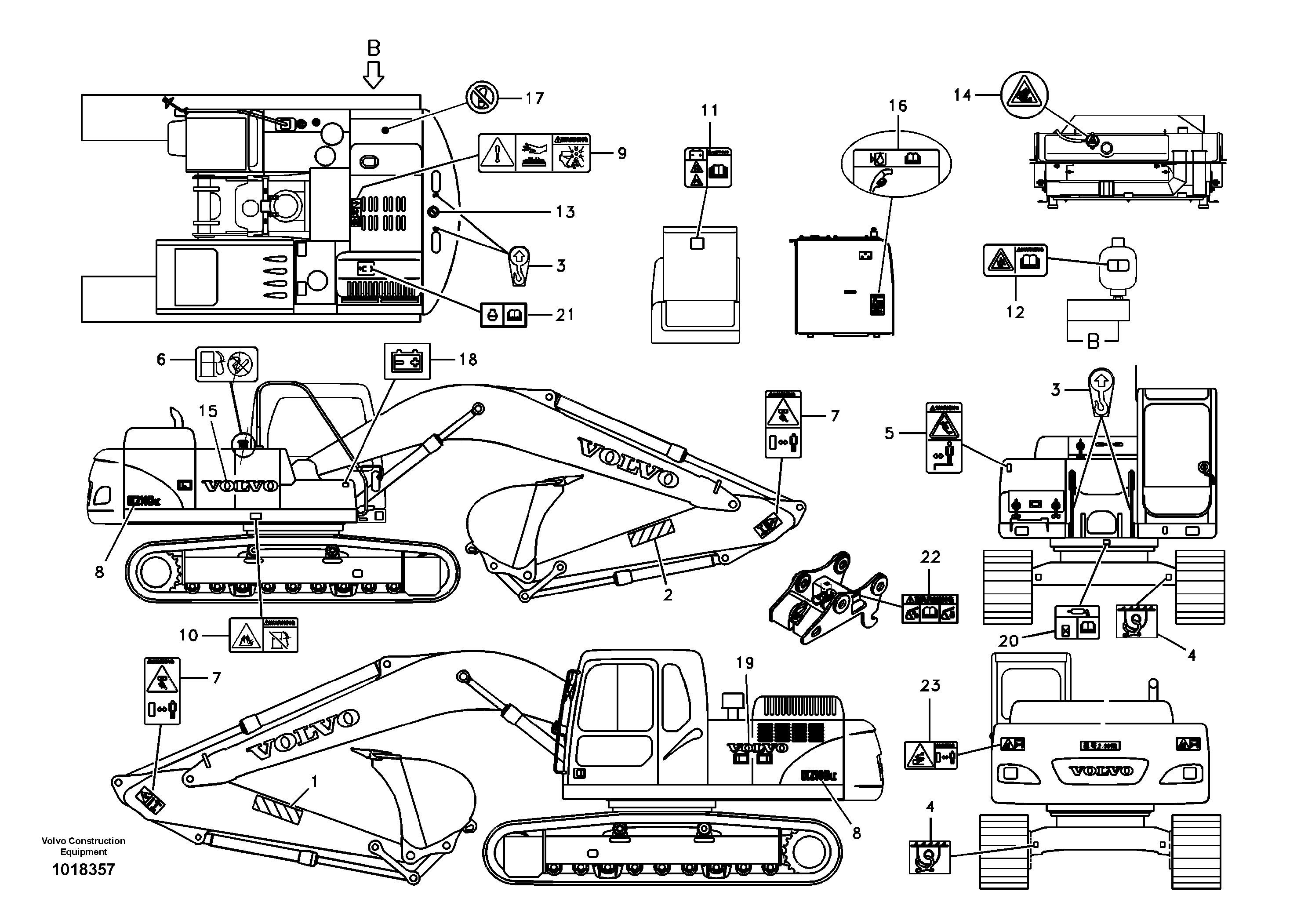 Decal, outer location — volvo parts diagram