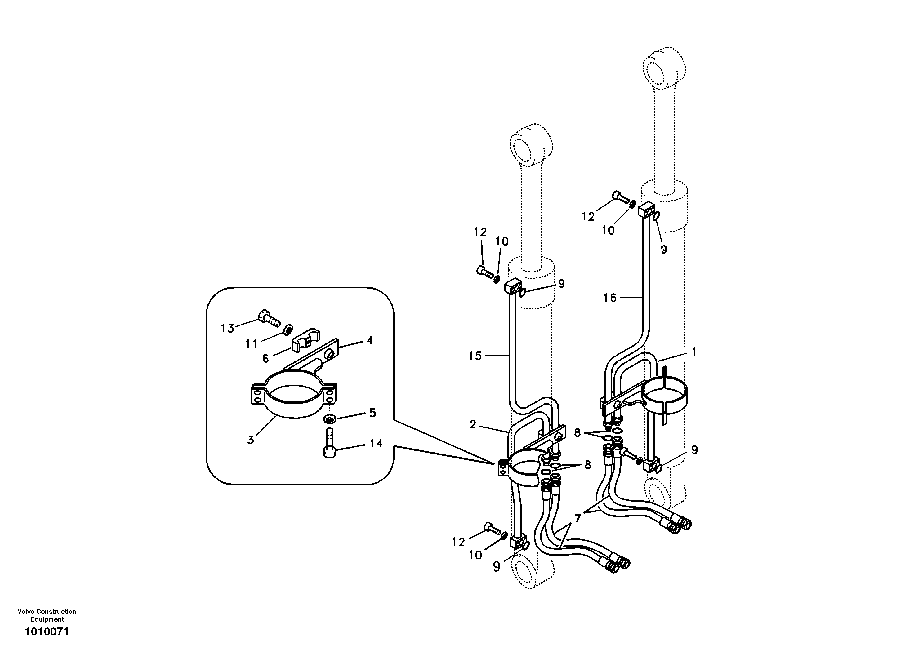 Working hydraulic, boom cylinder — volvo parts diagram