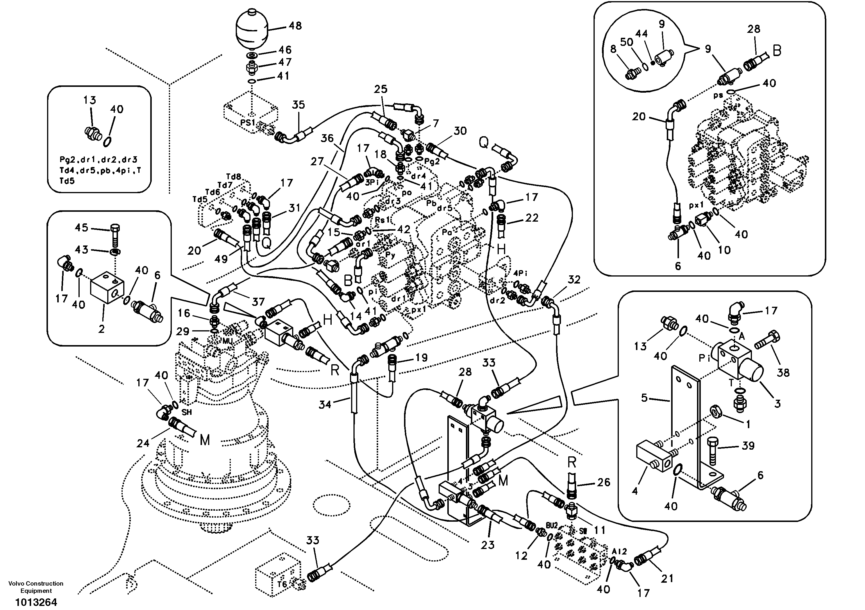 Servo system, control valve piping. — volvo parts diagram