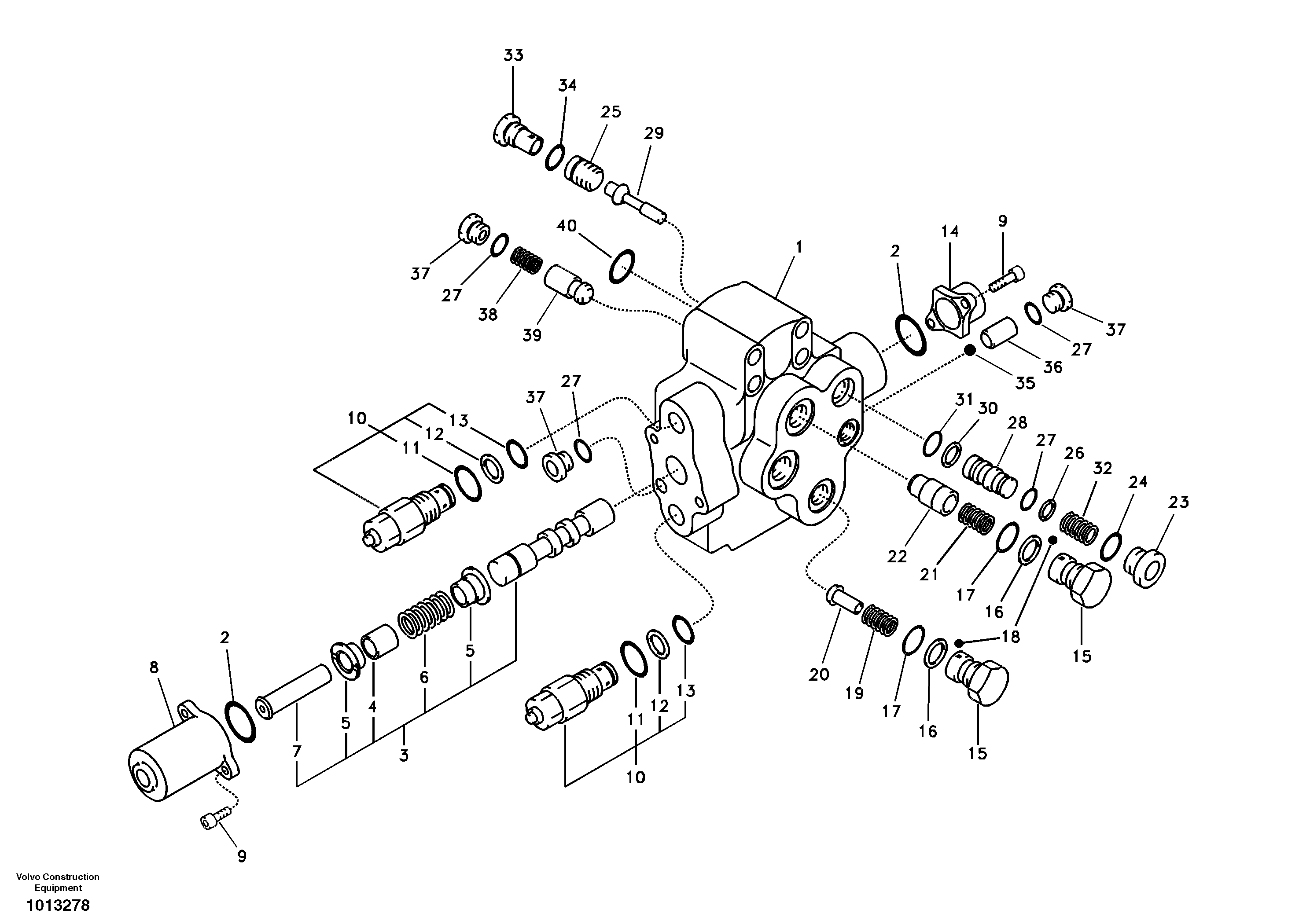 Working hydraulic, adjustable boom control valve — volvo parts diagram