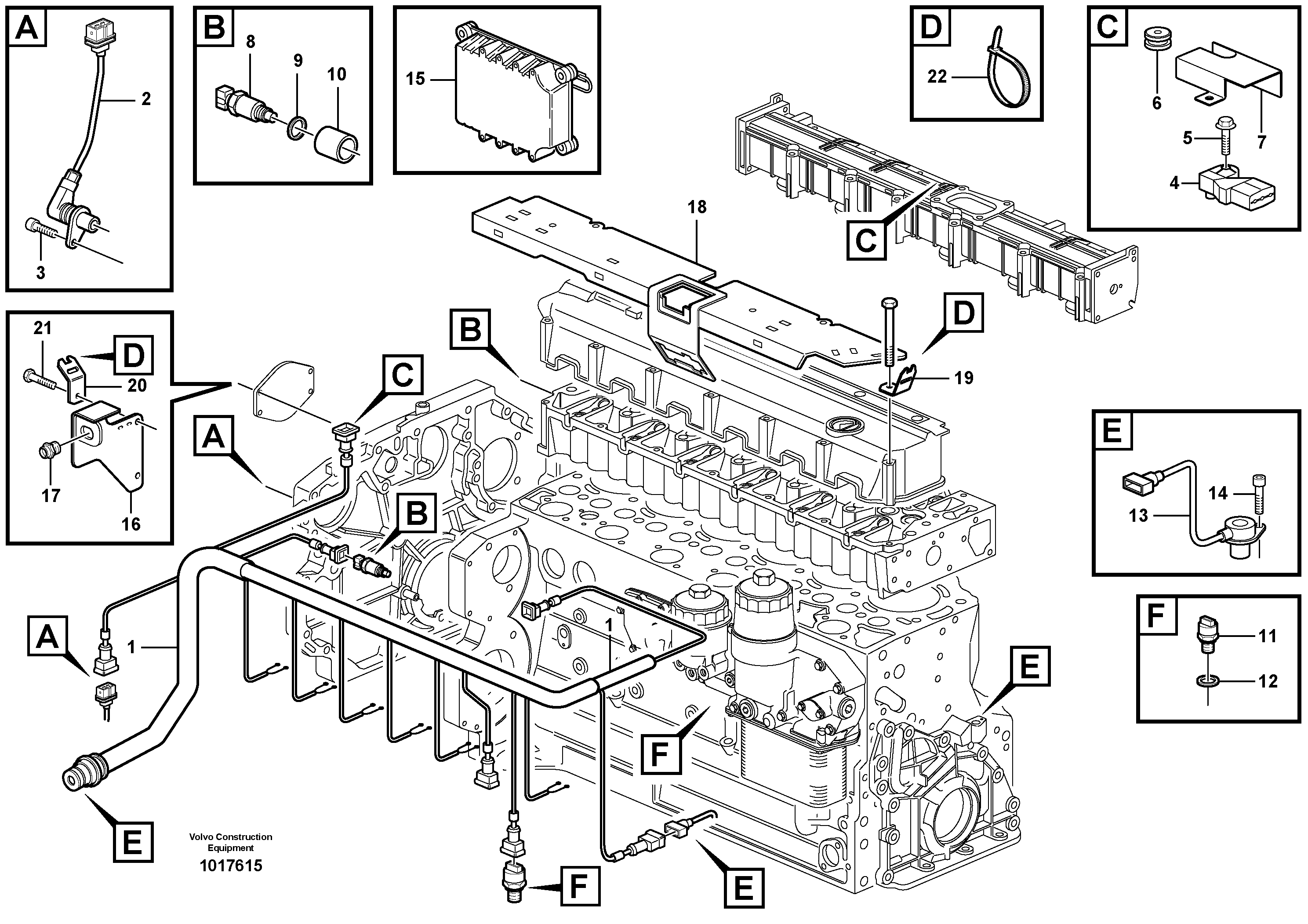 Cable harness, engine — volvo parts diagram